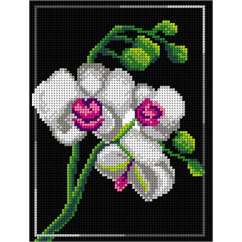 Orchidea 3010F Stramien voorbedrukt Orchidee 18 x 24 cm - STUK