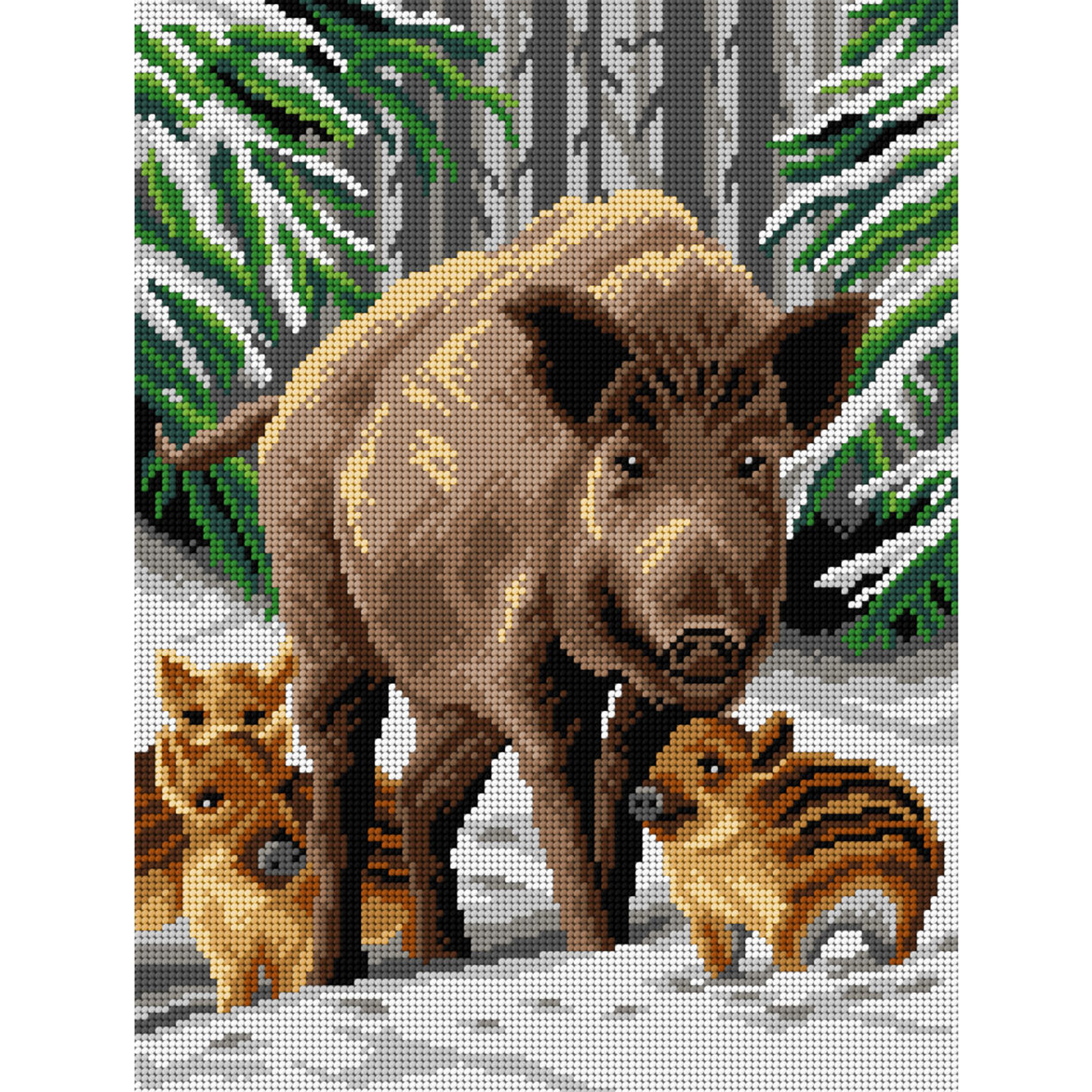 Orchidea 3059J Stramien voorbedrukt wild Boarwi - STUK