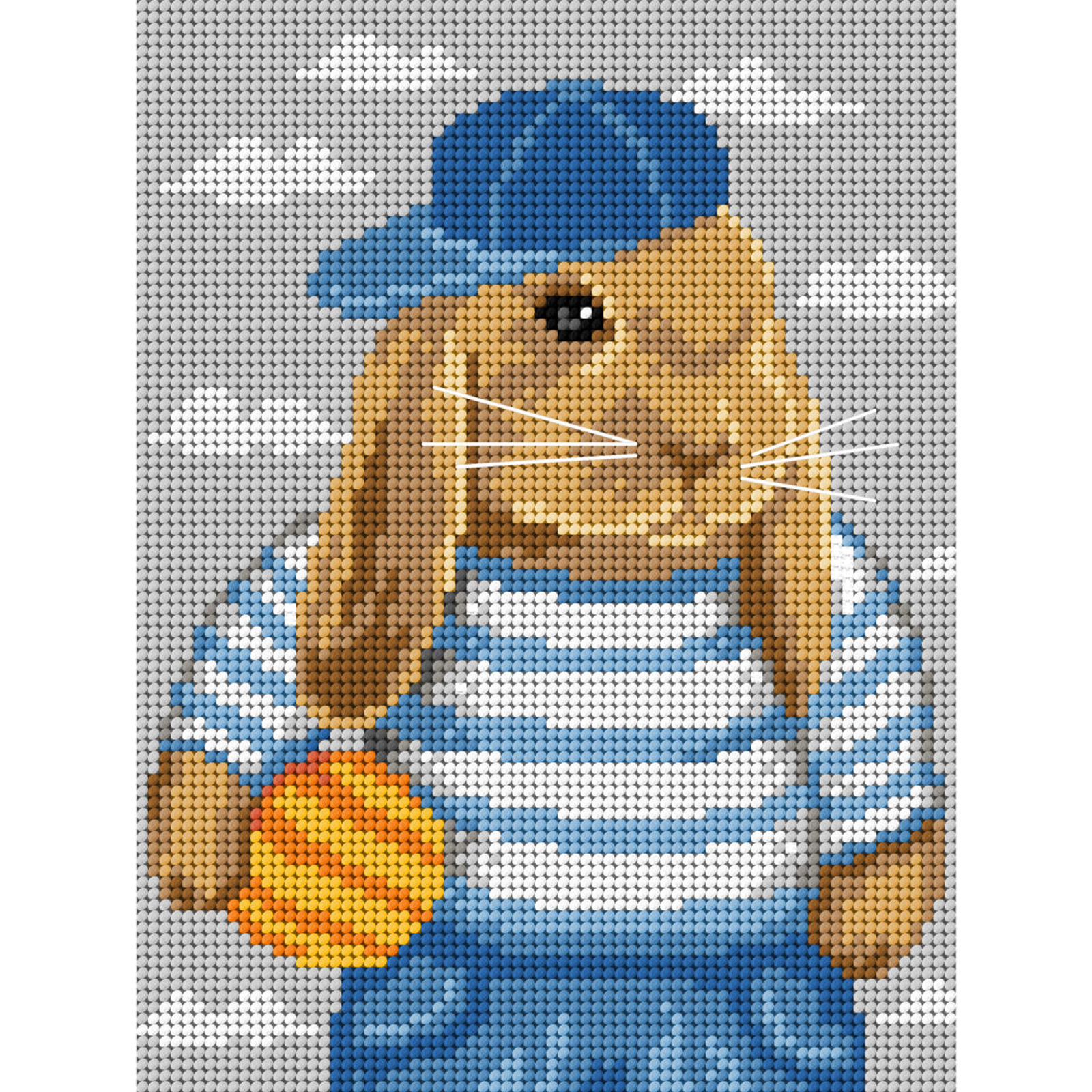 Orchidea 3080F Stramien voorbedrukt Bunnyblue 18 x 24 cm - STUK