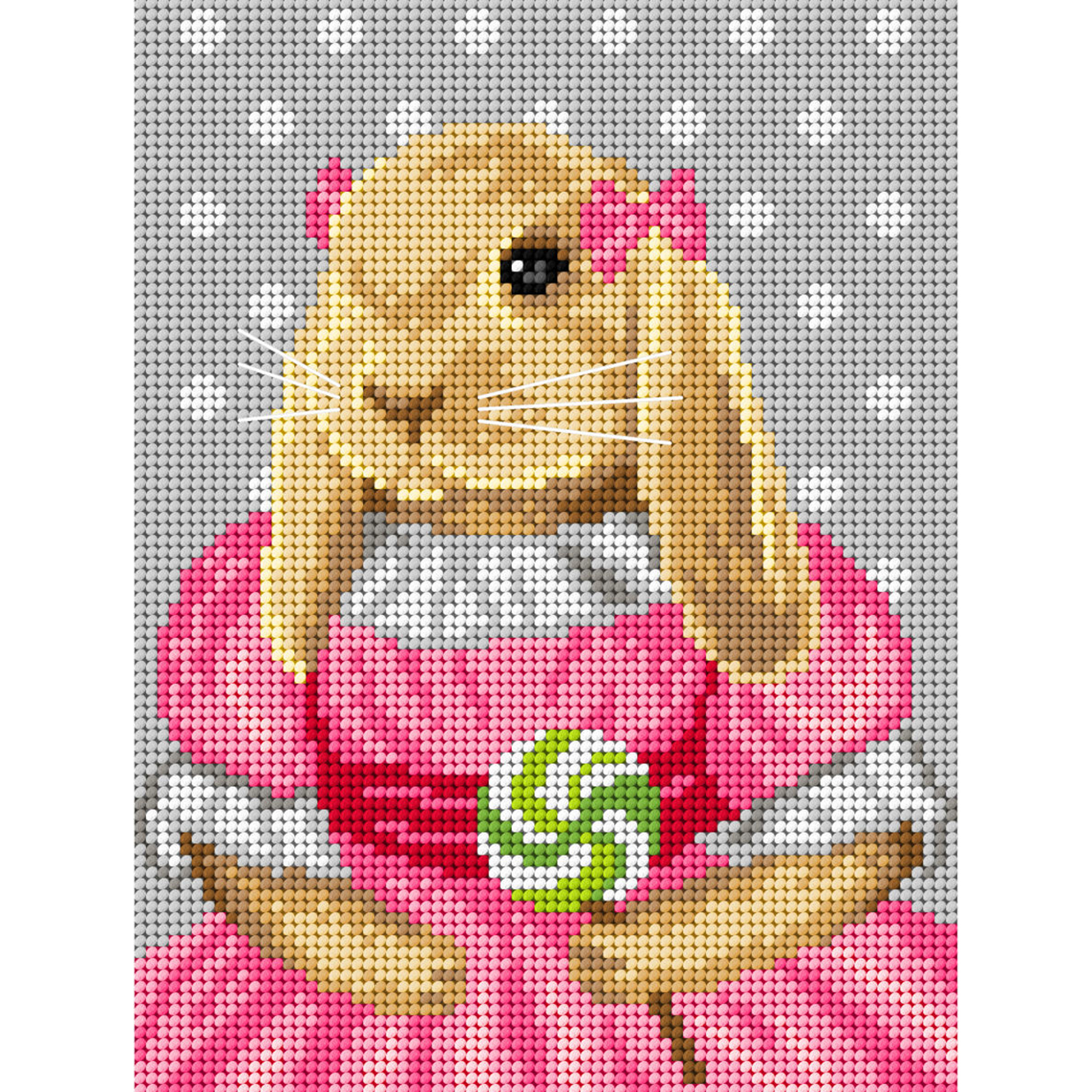 Orchidea 3081F Stramien voorbedrukt Bunnypink 18 x 24 cm - STUK