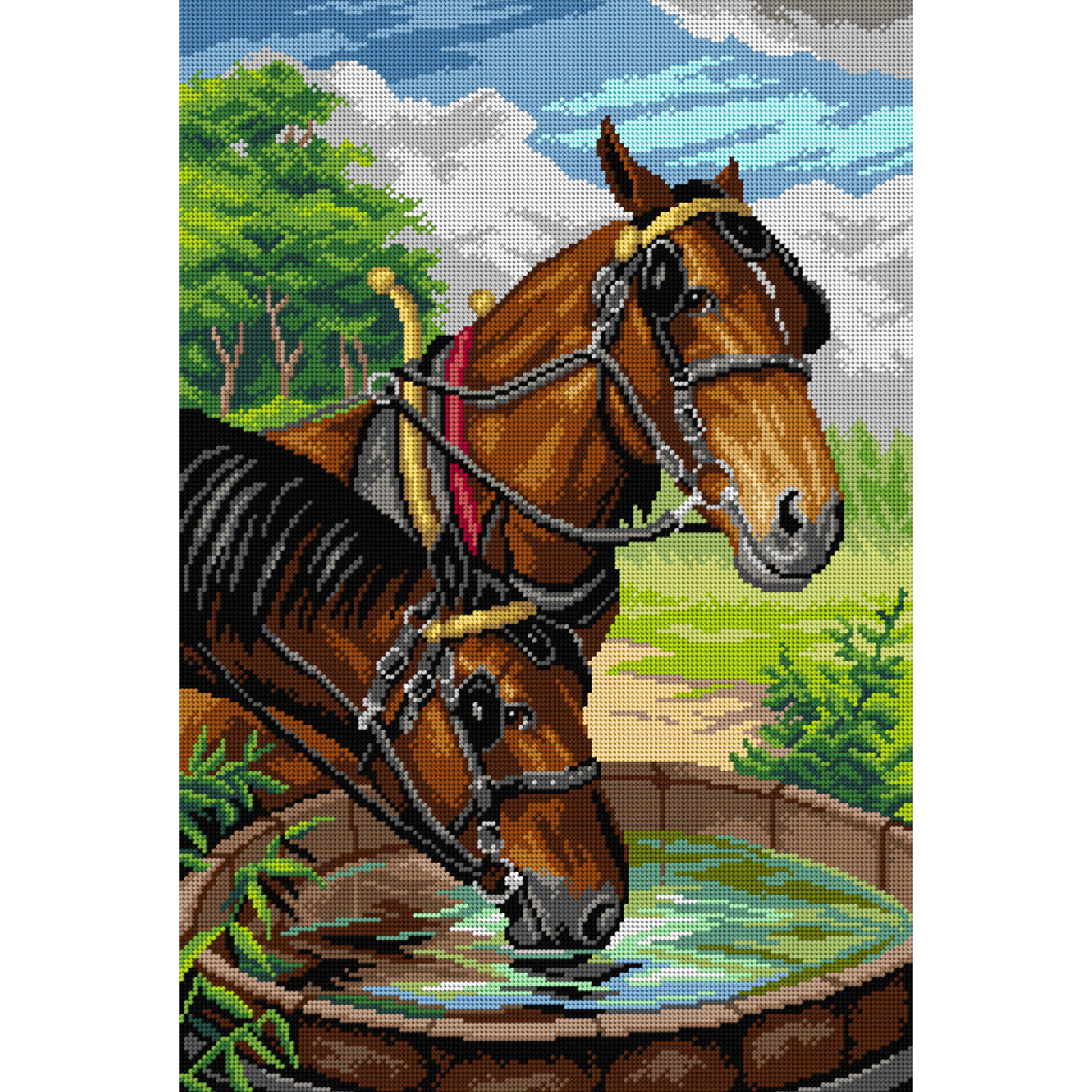 Orchidea 3085Q Stramien voorbedrukt twee Harnesse - STUK