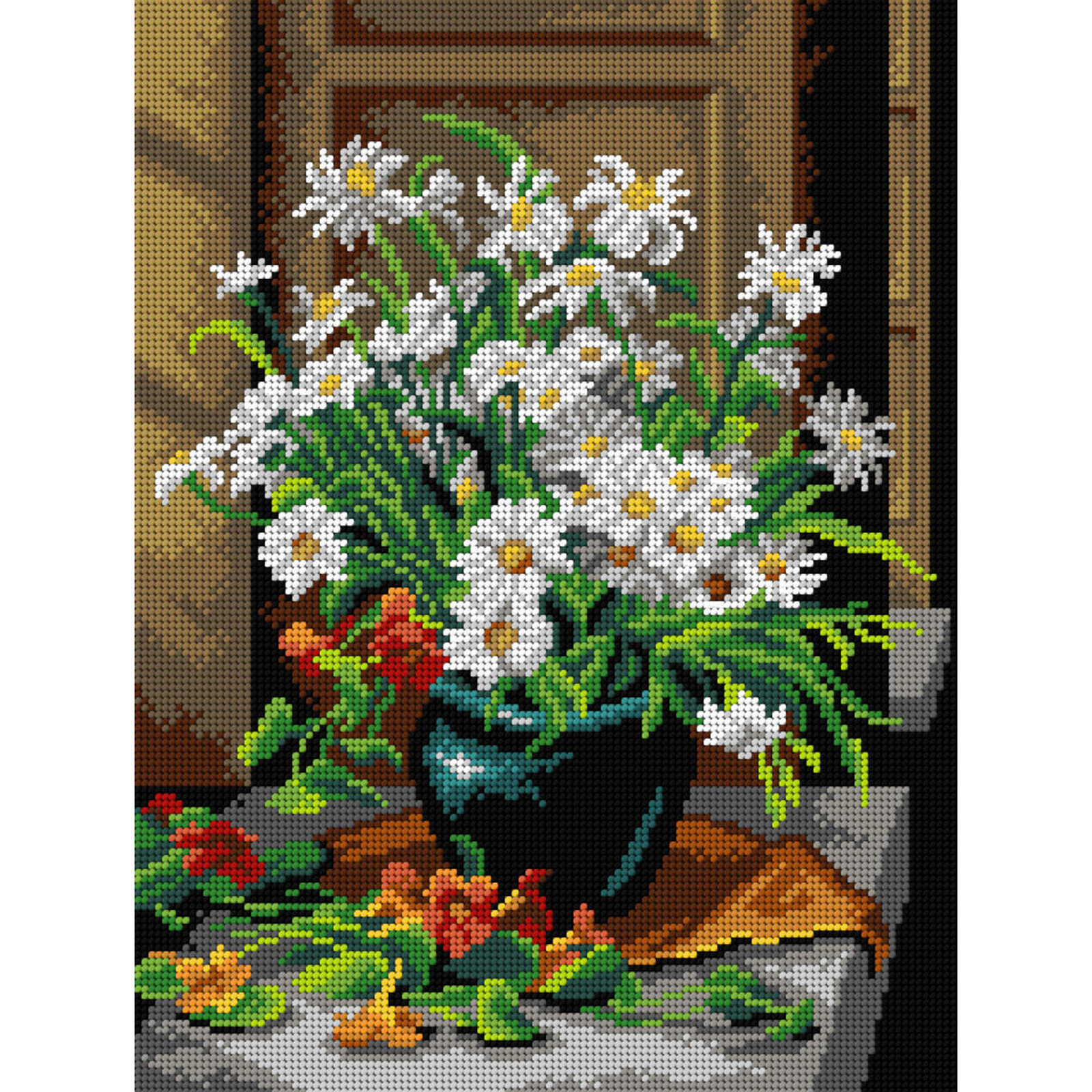 Orchidea 3105J Stramien voorbedrukt bloemen - STUK