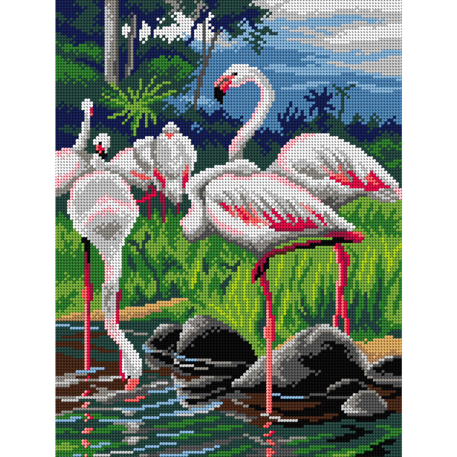 Orchidea 3114J Stramien voorbedrukt Flamingos - STUK