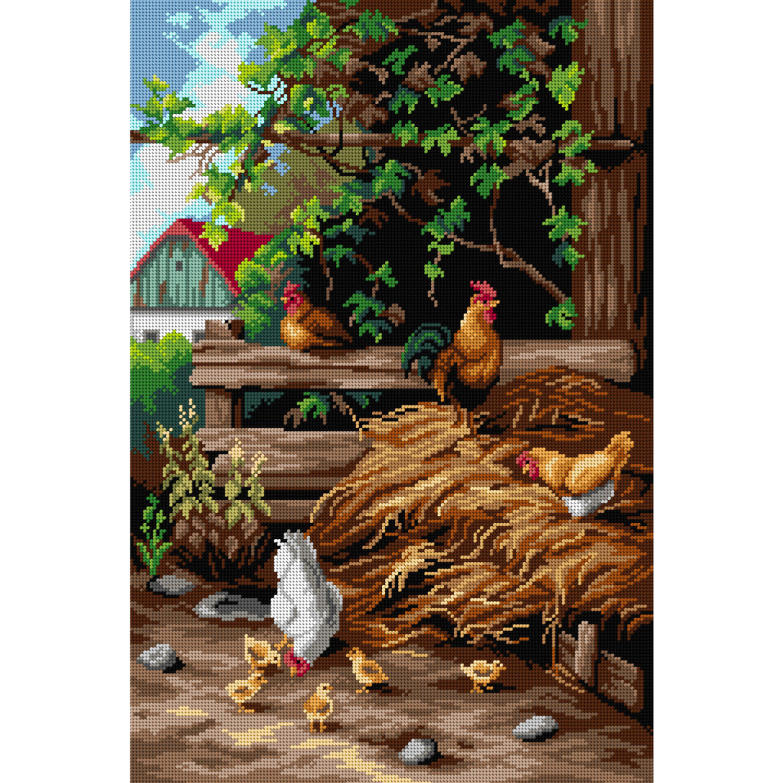 Orchidea 3116Q Stramien voorbedrukt Haan - STUK