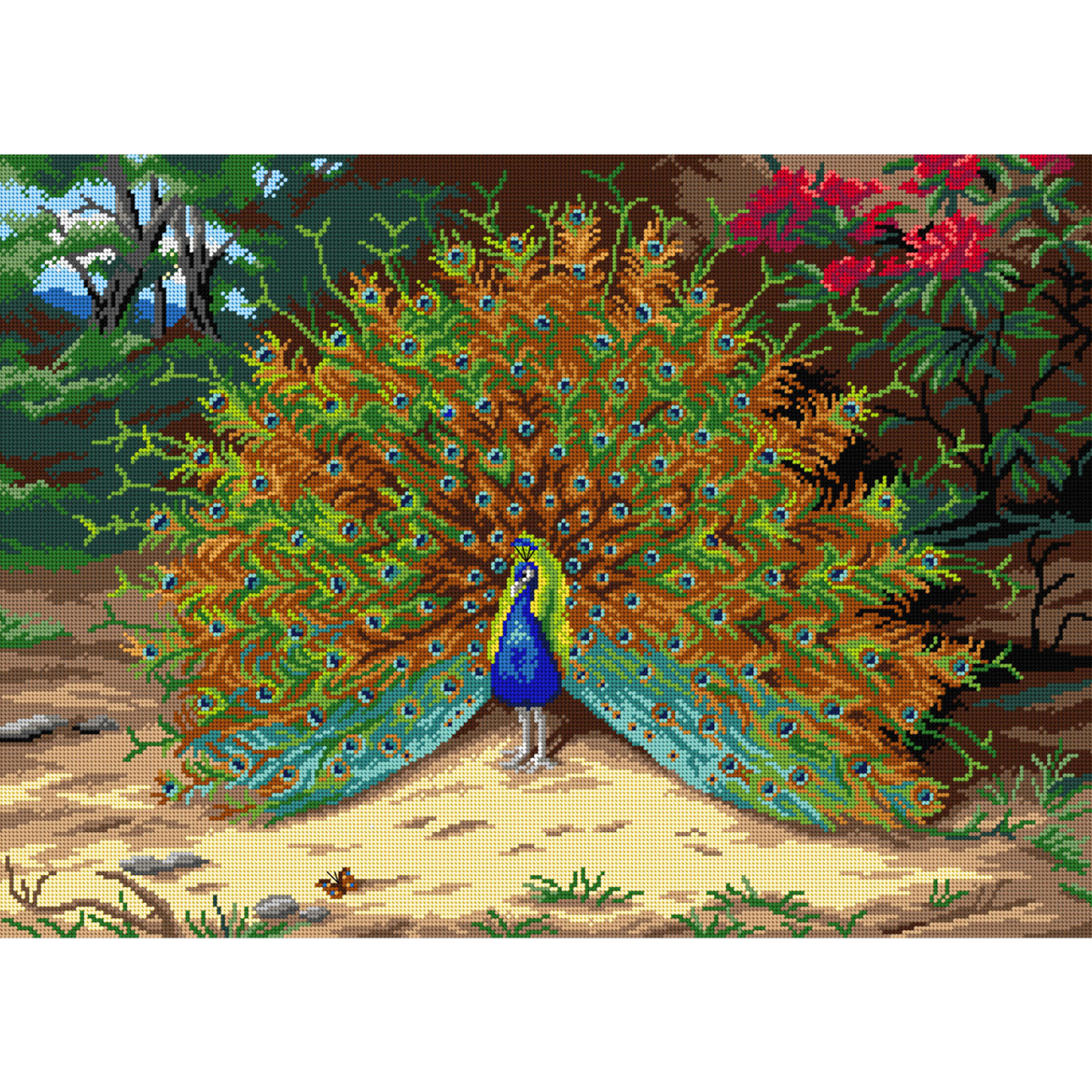 Orchidea 3117R Stramien voorbedrukt Pauw - STUK