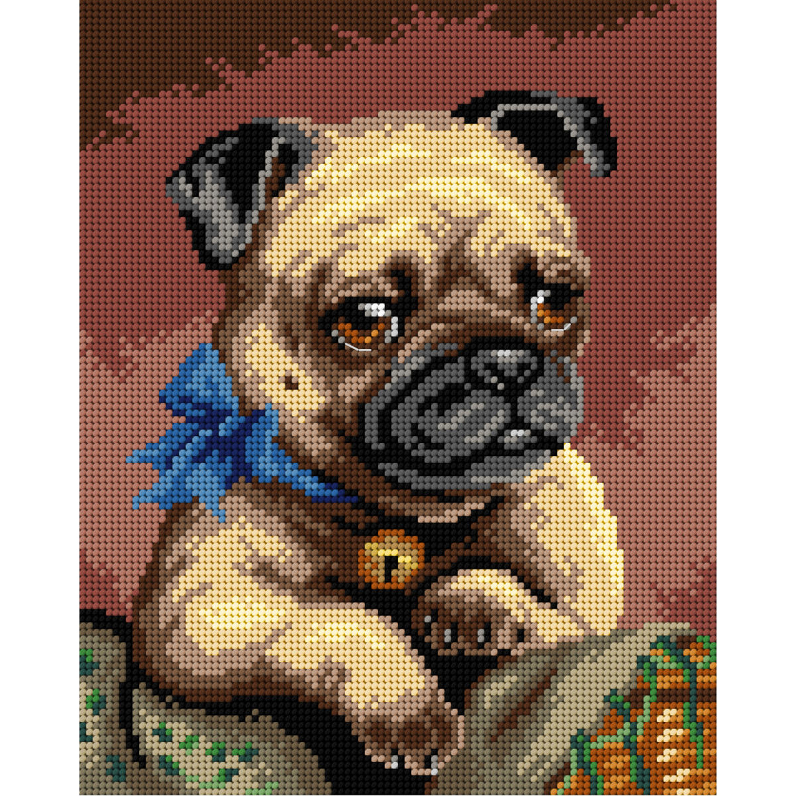 Orchidea 3132H Stramien voorbedrukt Pug 24 x 30 cm - STUK