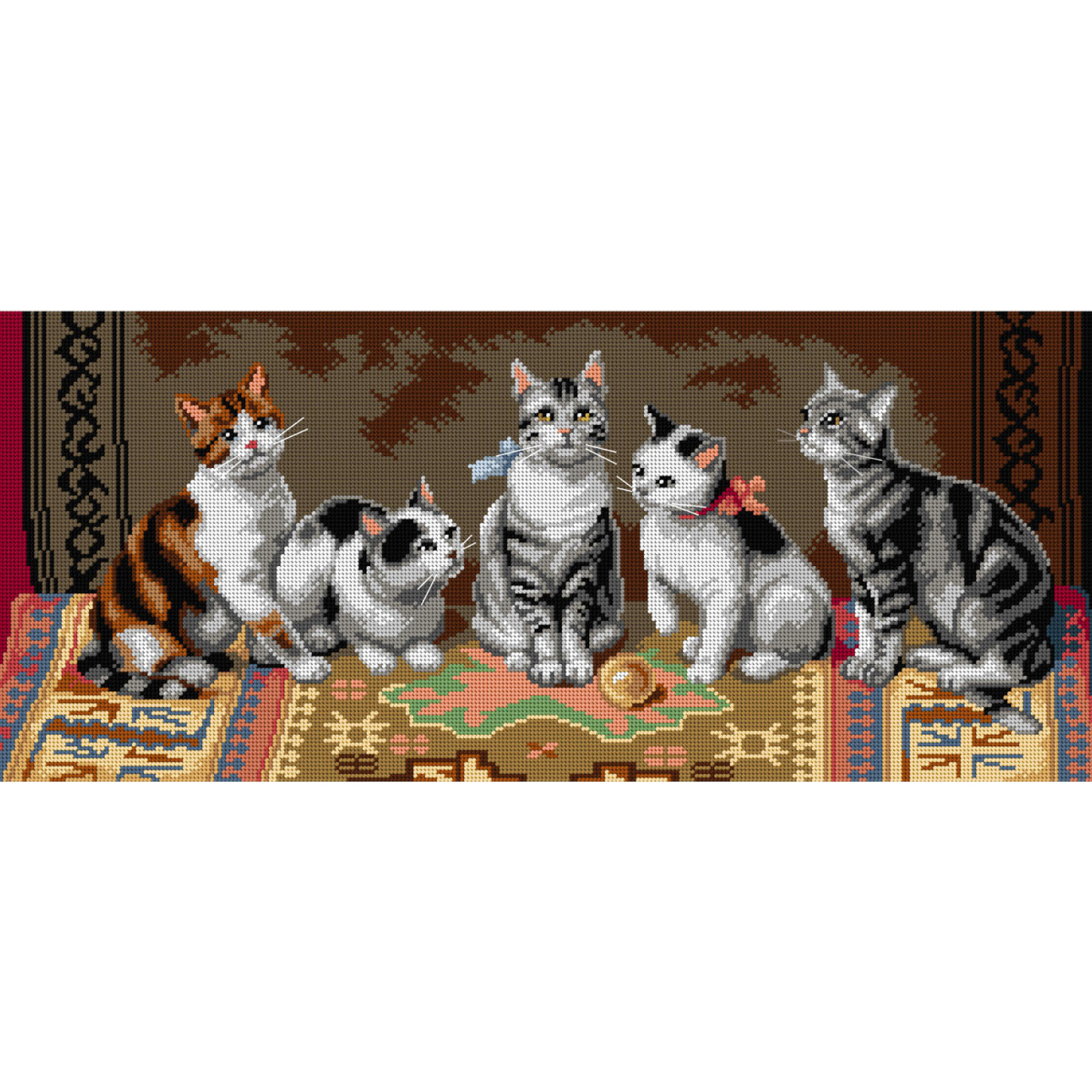 Orchidea 3136Q Stramien voorbedrukt Familie van de kat - STUK