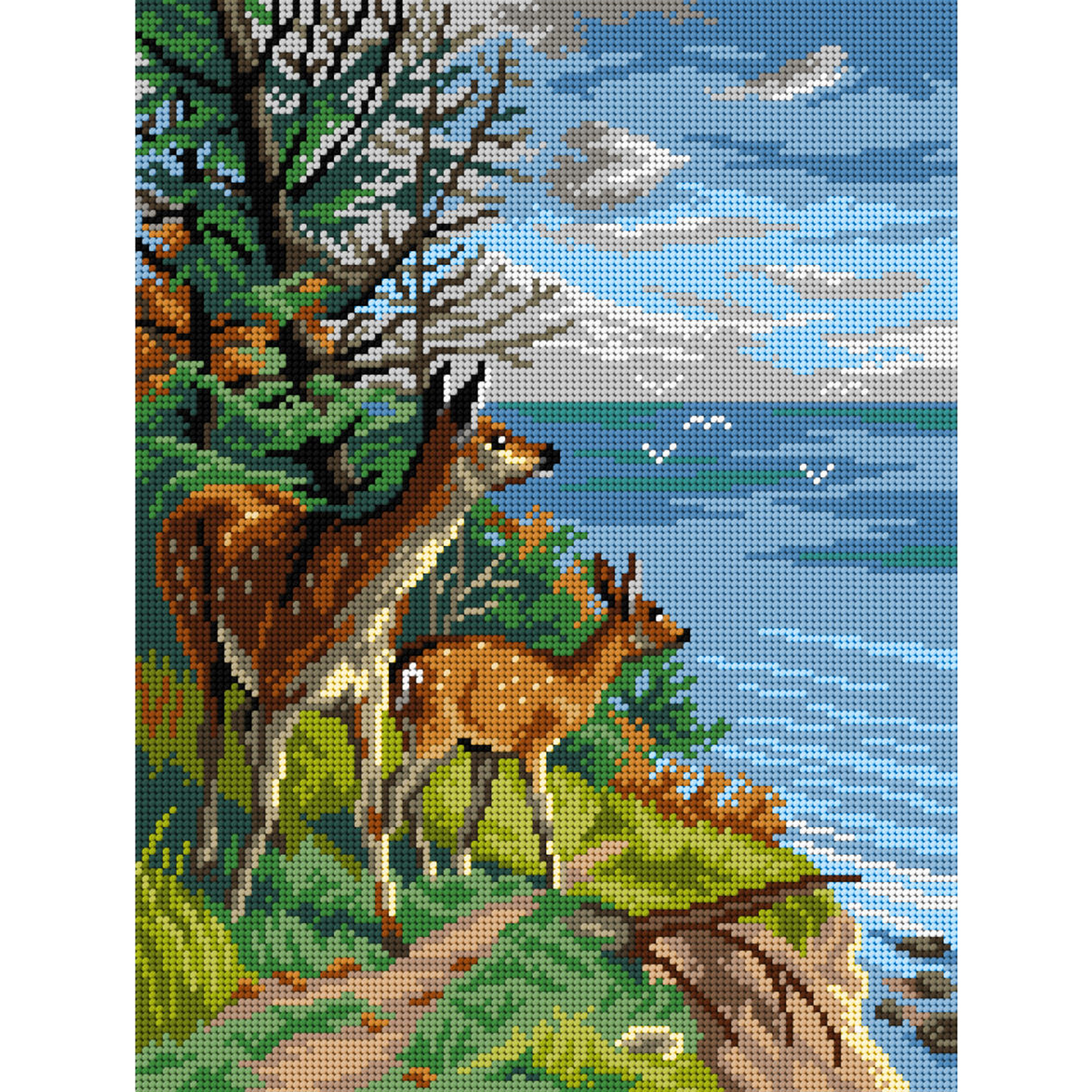 Orchidea 3137J Stramien voorbedrukt twee Herten - STUK