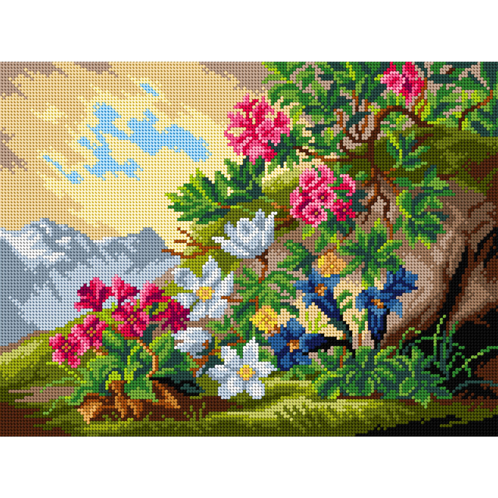 Orchidea 3138J Stramien voorbedrukt Bloemen van de berg - STUK