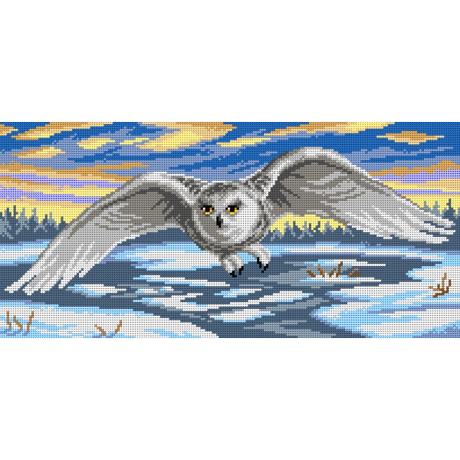 Orchidea 3157J Stramien voorbedrukt Sneeuwuil - STUK