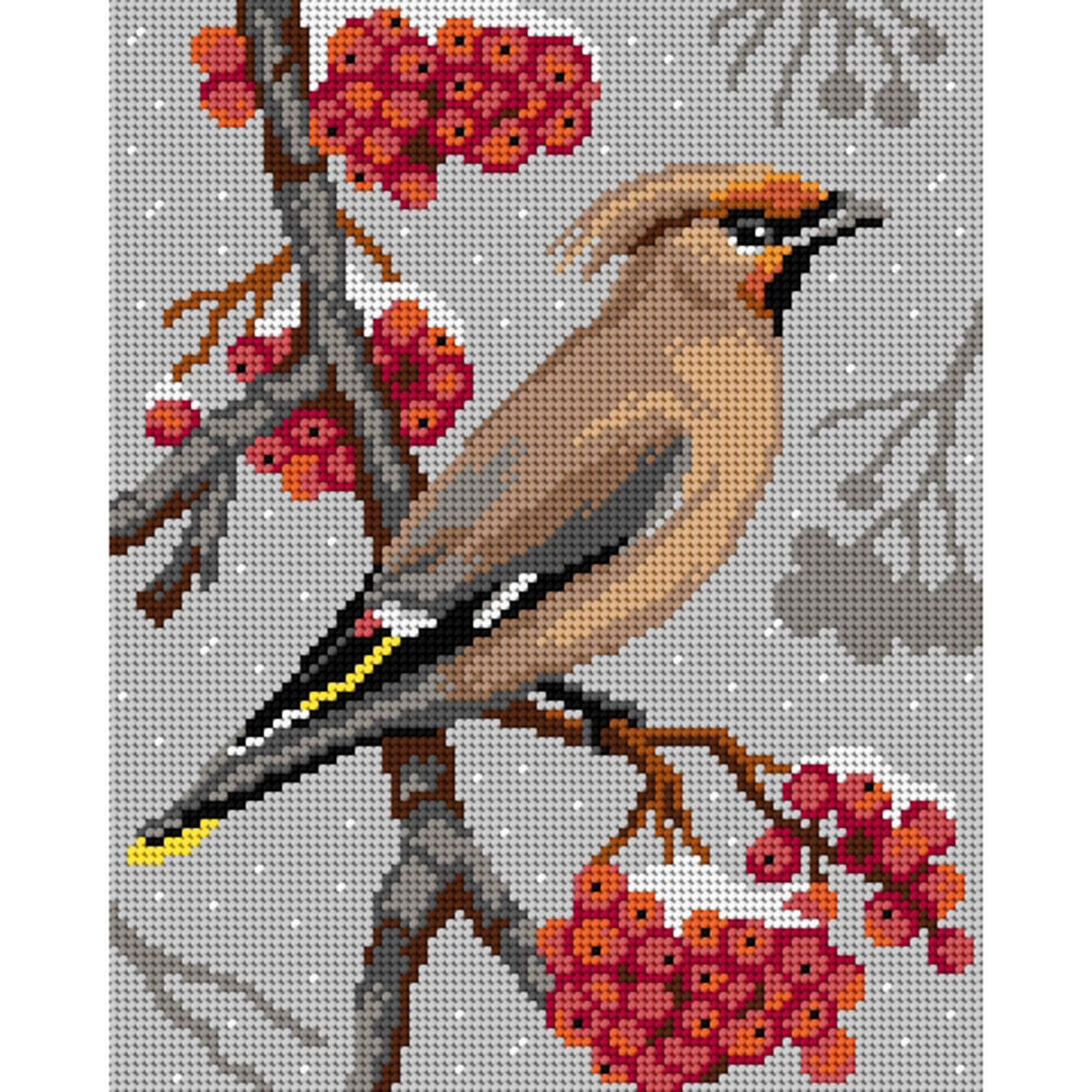 Orchidea 3158H Stramien voorbedrukt Waxwing 24 x 30 cm - STUK