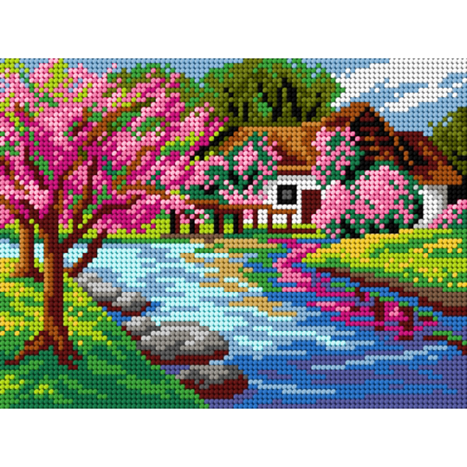 Orchidea 3178F Stramien voorbedrukt Landschap Spring 18 x 24 cm - STUK