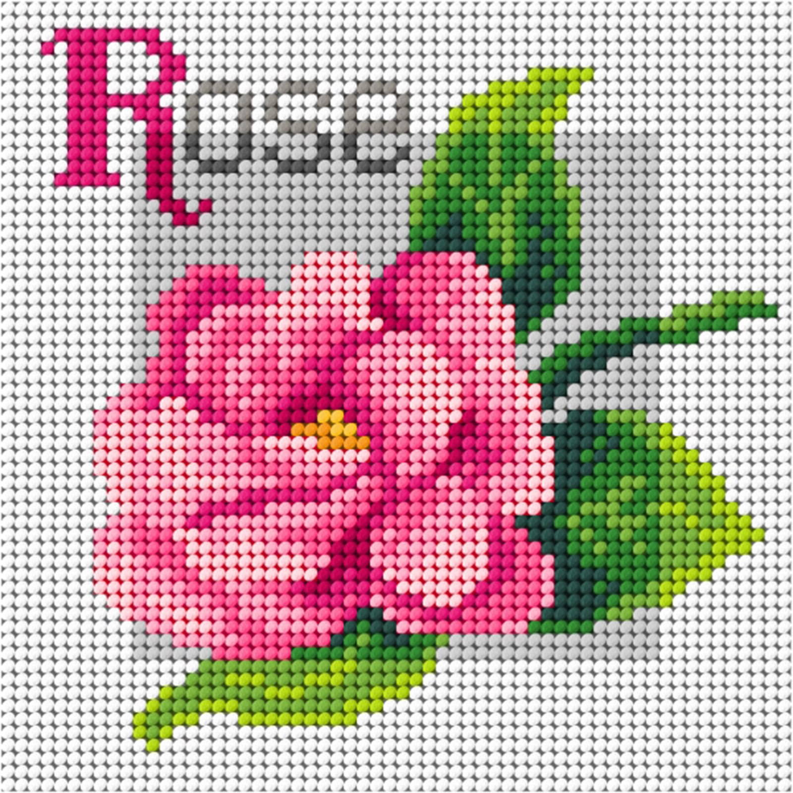 Orchidea 3192D Stramien voorbedrukt rose 15 x 15 cm - STUK