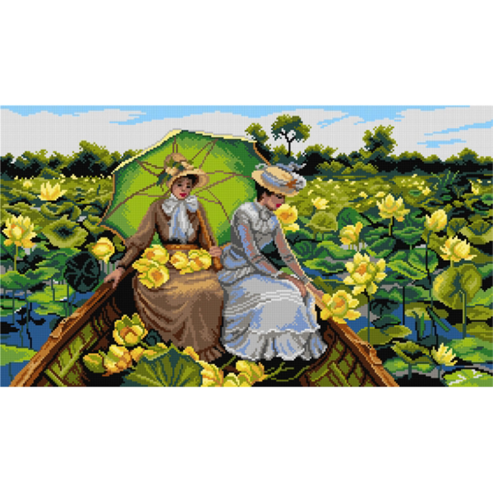 Orchidea 3195R Stramien voorbedrukt Lotus Lillies - STUK