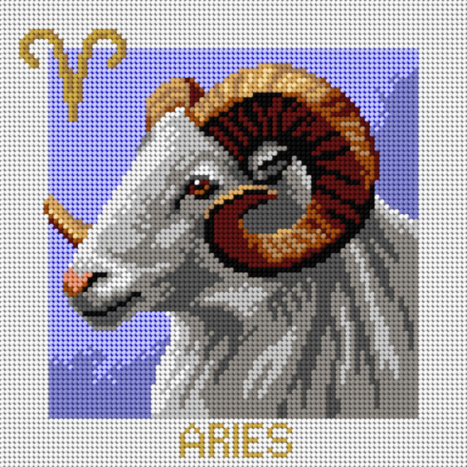 Orchidea 3203H Stramien voorbedrukt Aries 24 x 24 cm - STUK