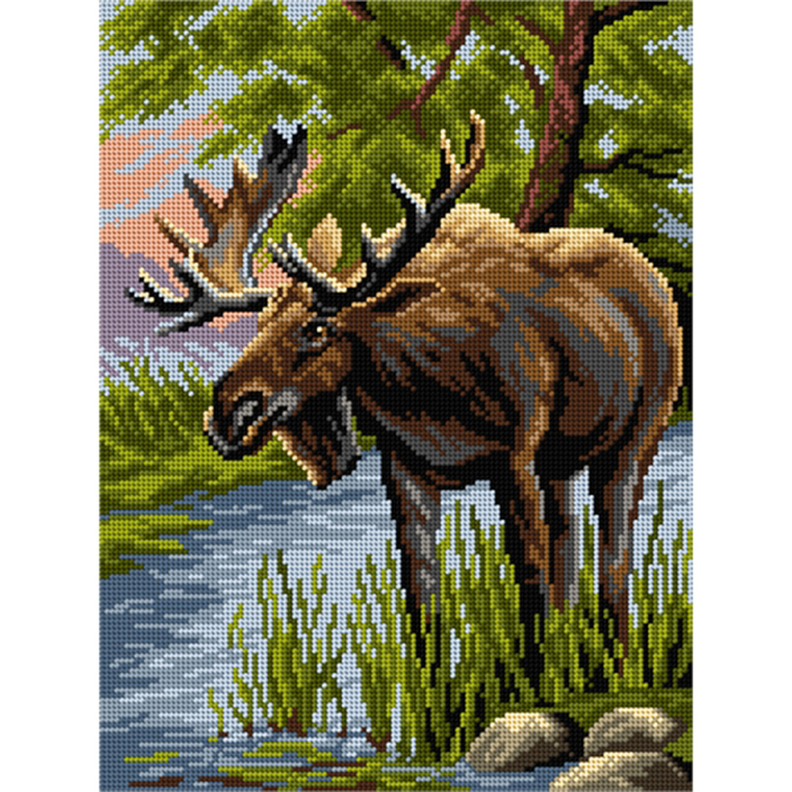 Orchidea 3225J Stramien voorbedrukt Elanden 30 x 40 cm - STUK