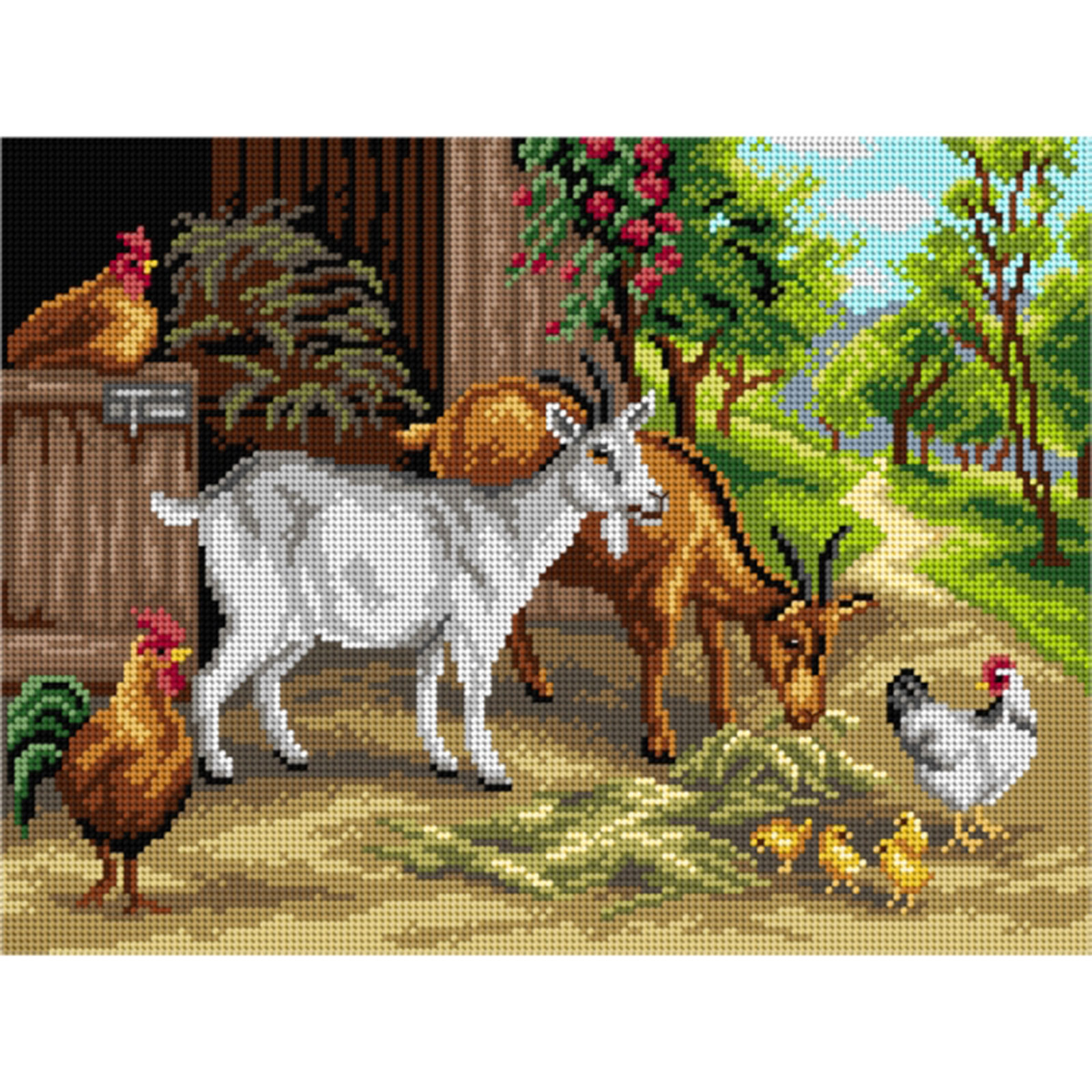 Orchidea 3228J Stramien voorbedrukt Binnenplaats 30 x 40 cm - STUK