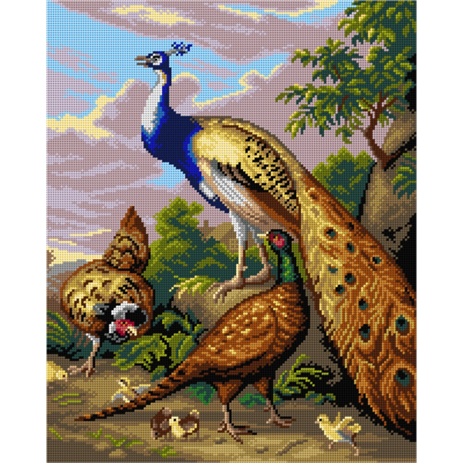 Orchidea 3229M Stramien voorbedrukt Peacock 40 x 60 cm - STUK