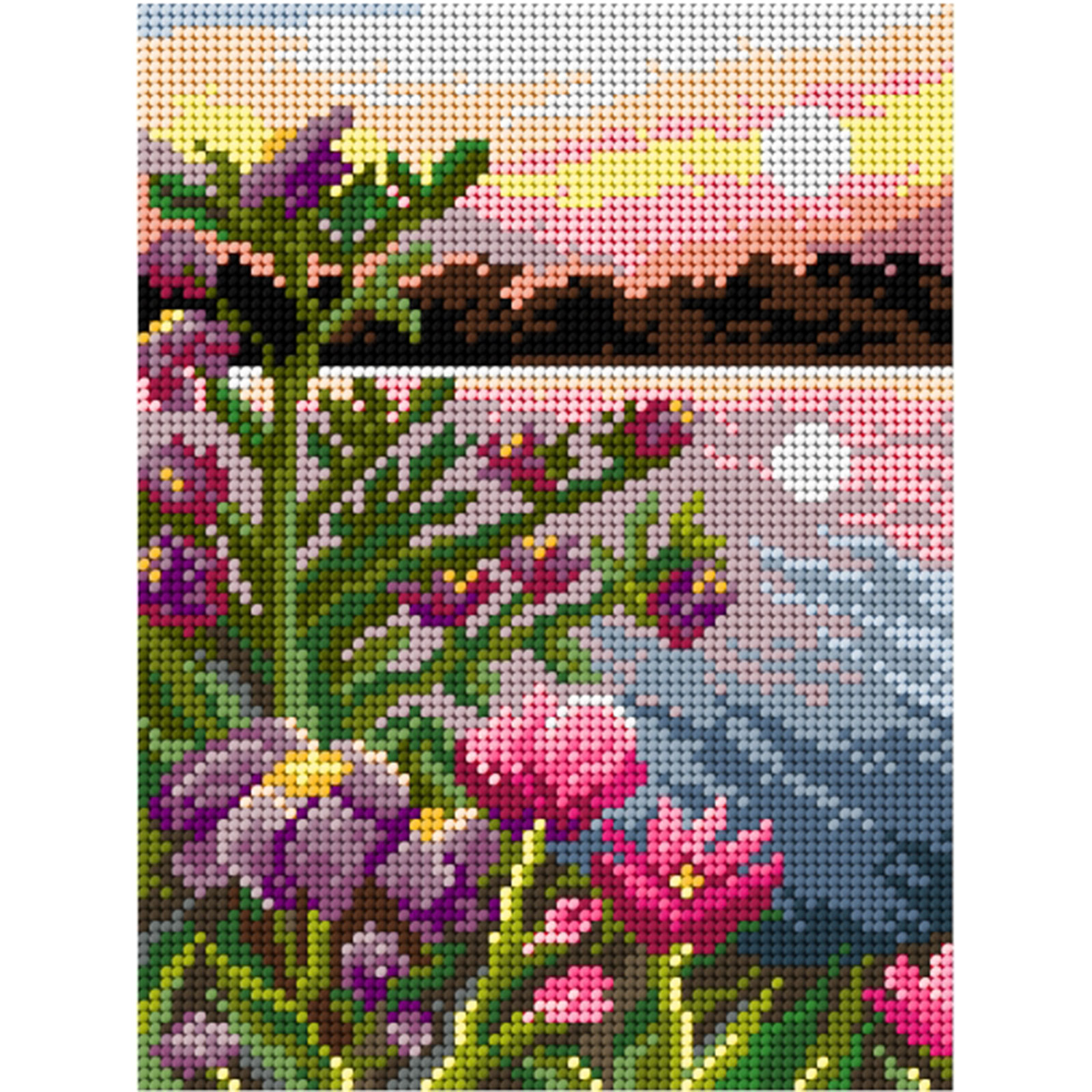 Orchidea 3235F Stramien voorbedrukt Zonsondergang 18 x 24 cm - STUK