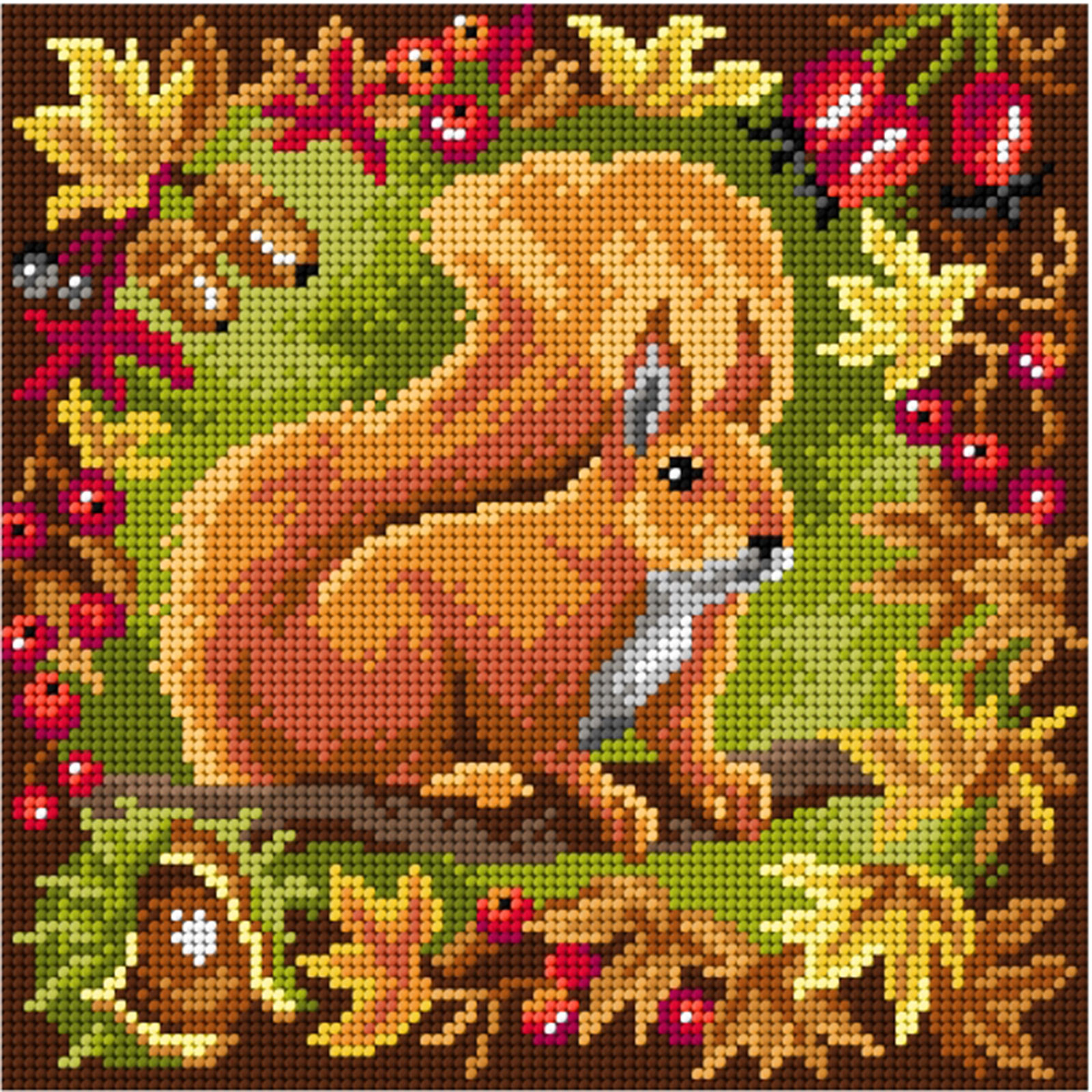 Orchidea 3250H Stramien voorbedrukt RedSquirrel 24 x 24 cm - STUK