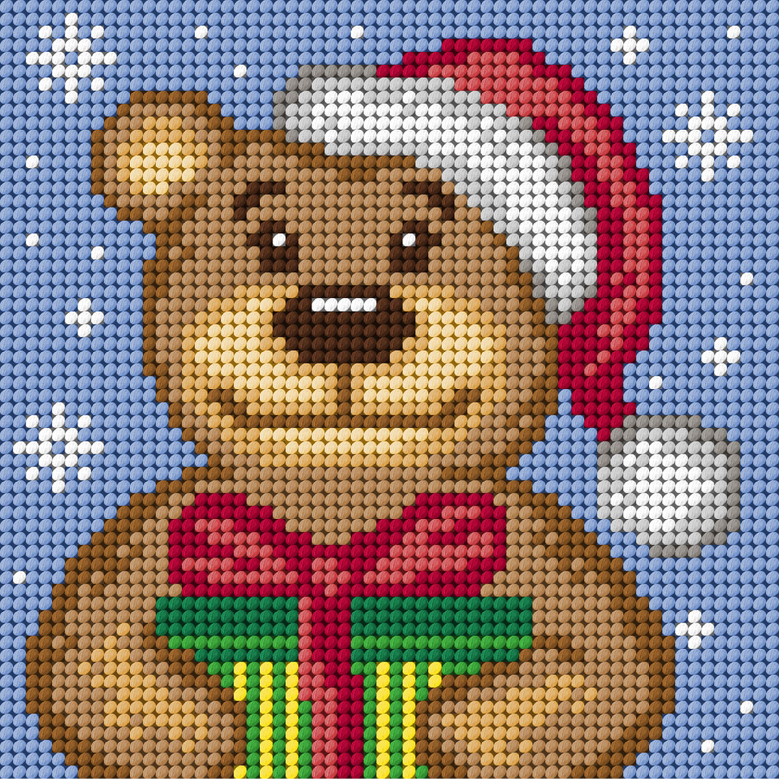 Orchidea 3273D Stramien voorbedrukt Kerstmis draagt ??15 x 15 cm - STUK