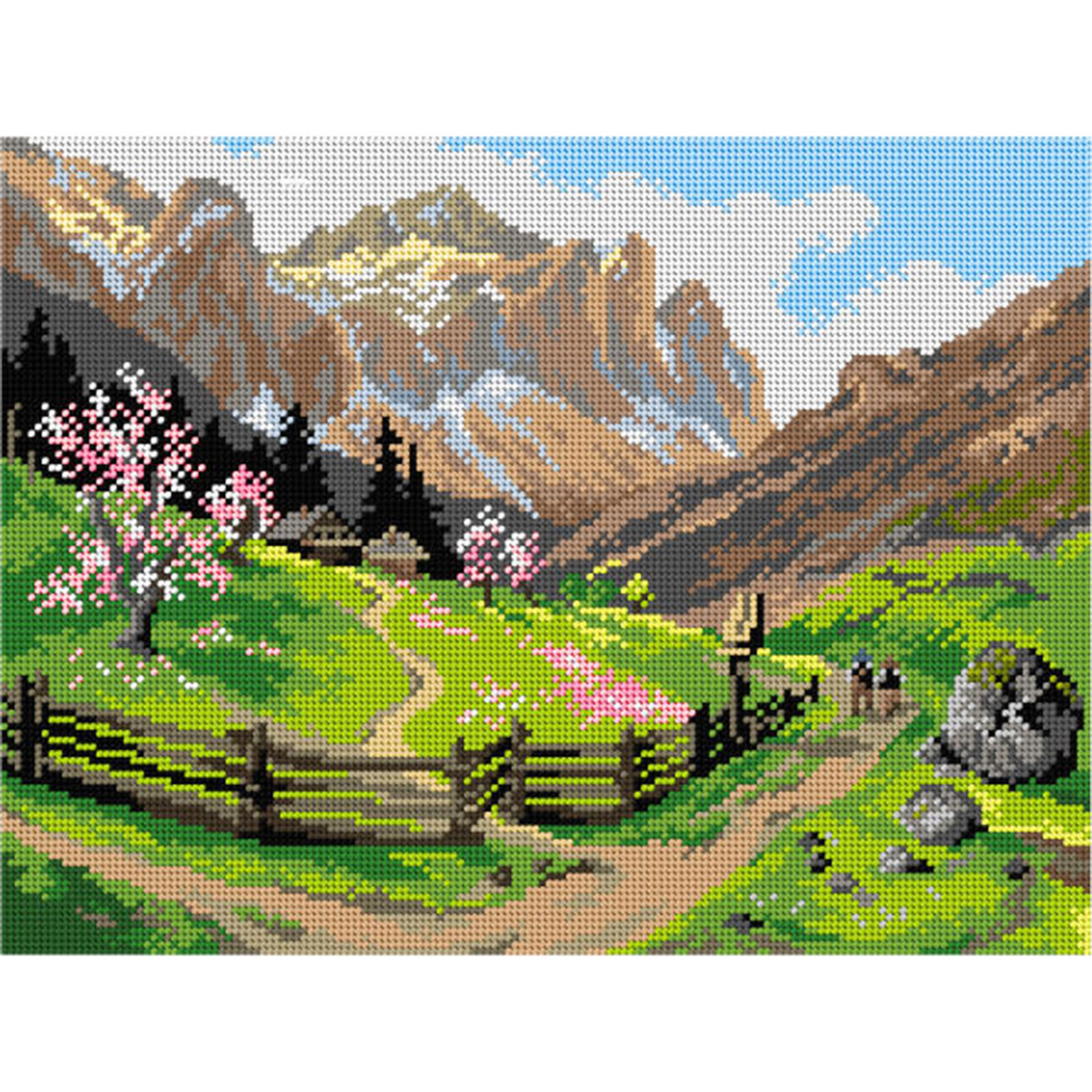 Orchidea 3279J Stramien voorbedrukt Mountain 30 x 40 cm - STUK