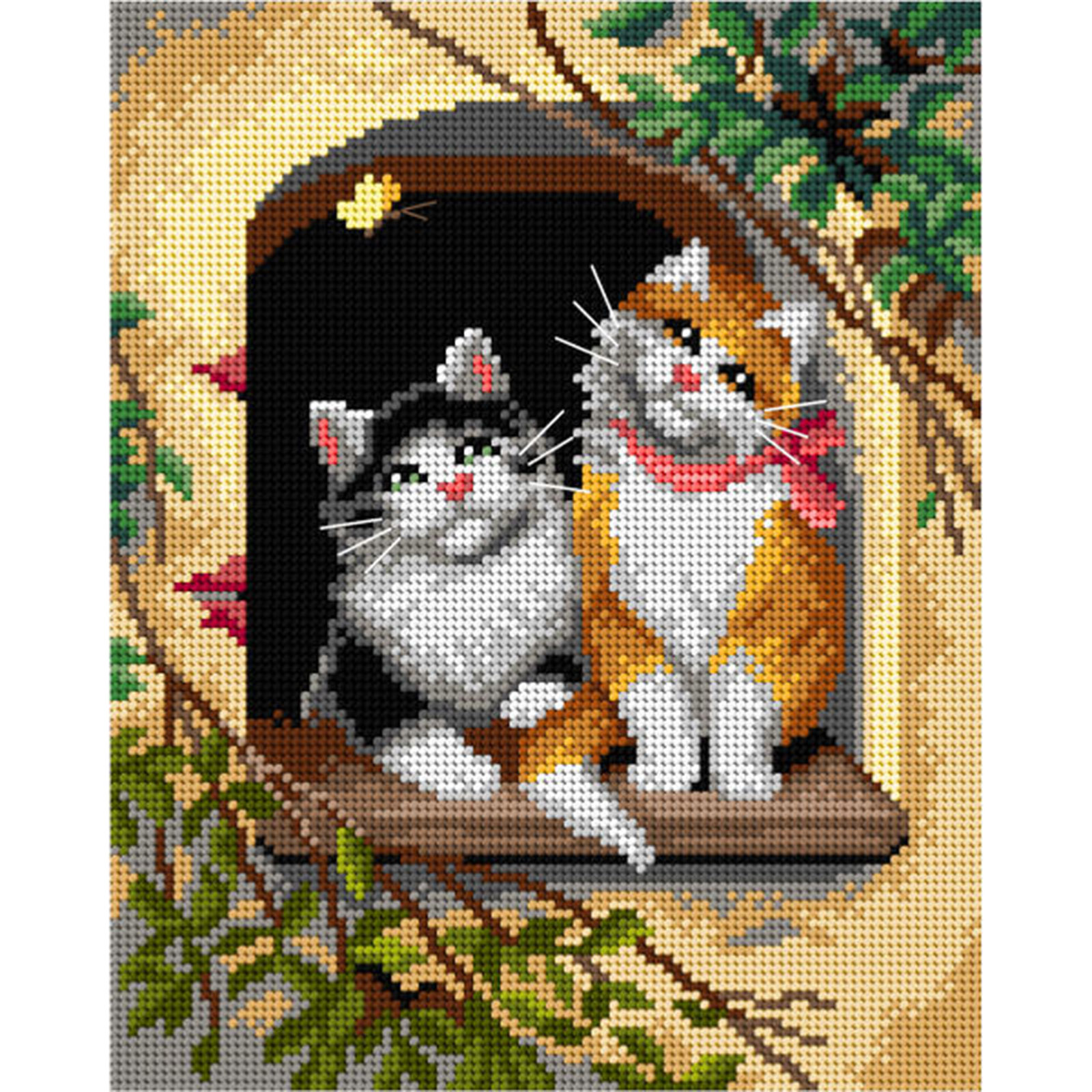 Orchidea 3292H Stramien voorbedrukt Cats 24 x 30 cm - STUK