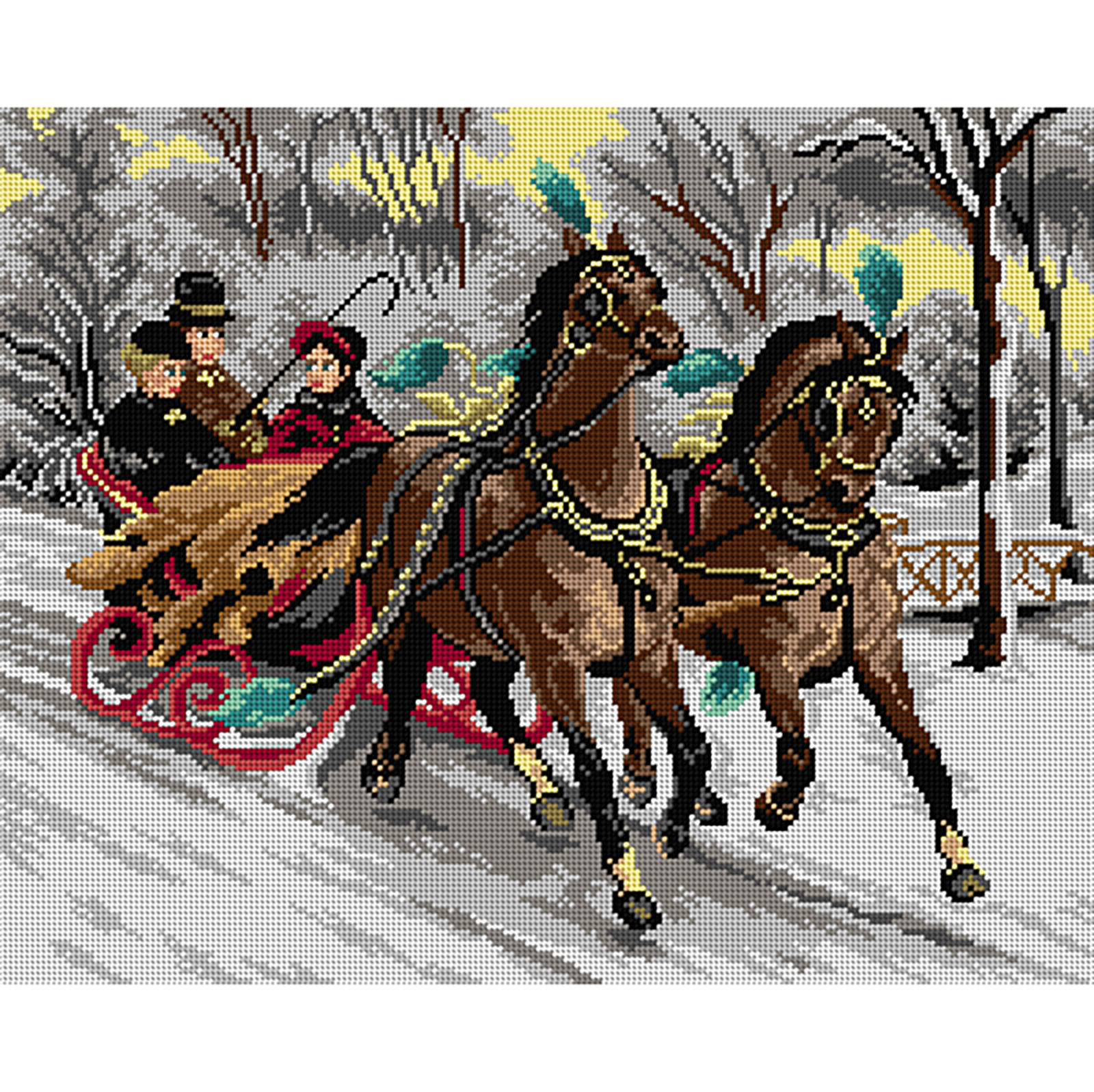 Orchidea 3347M Voorbedrukt stramien Sneeuw 40x50cm - STUK