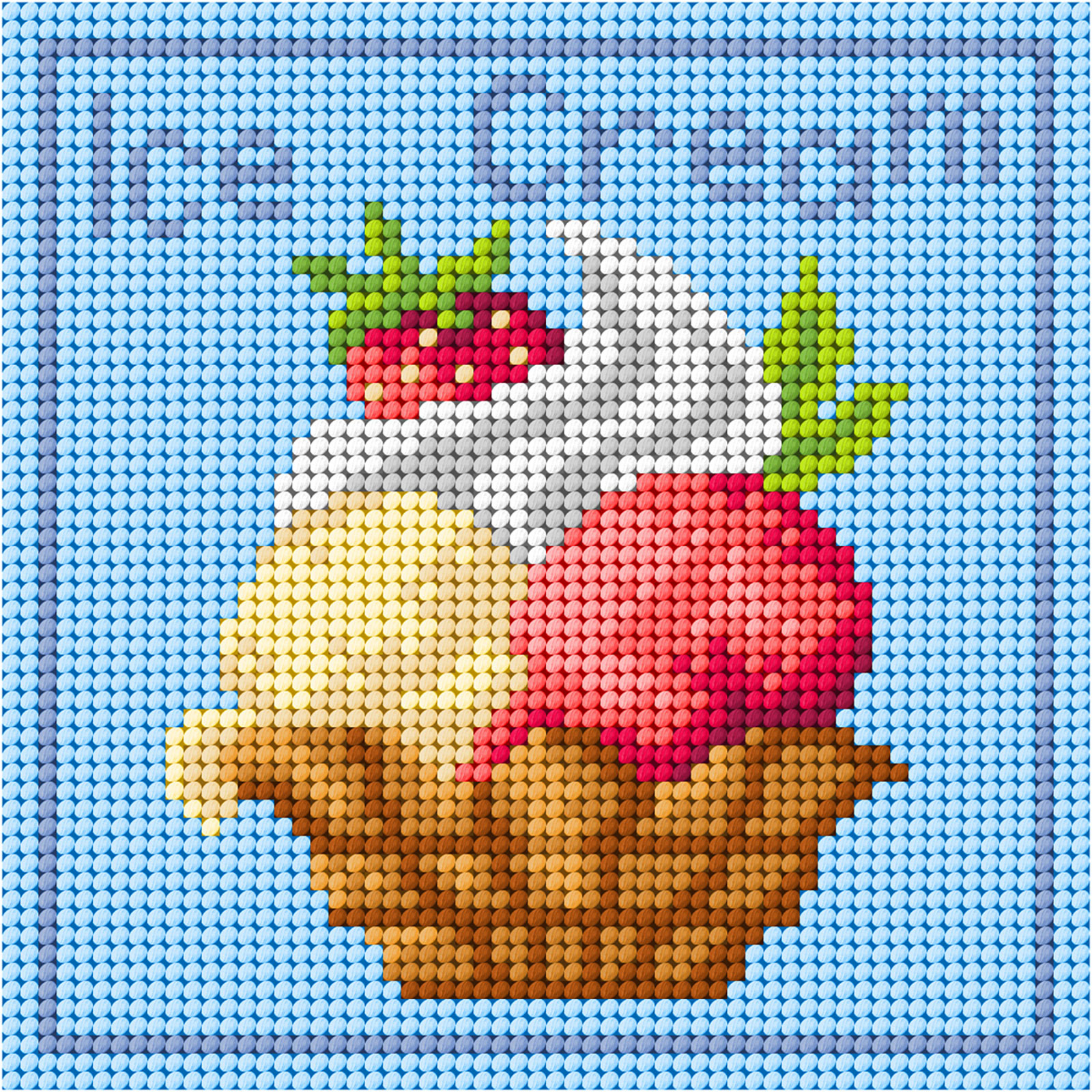 Orchidea 3400D Voorbedrukt stramien Cupcake met aardbeien - STUK