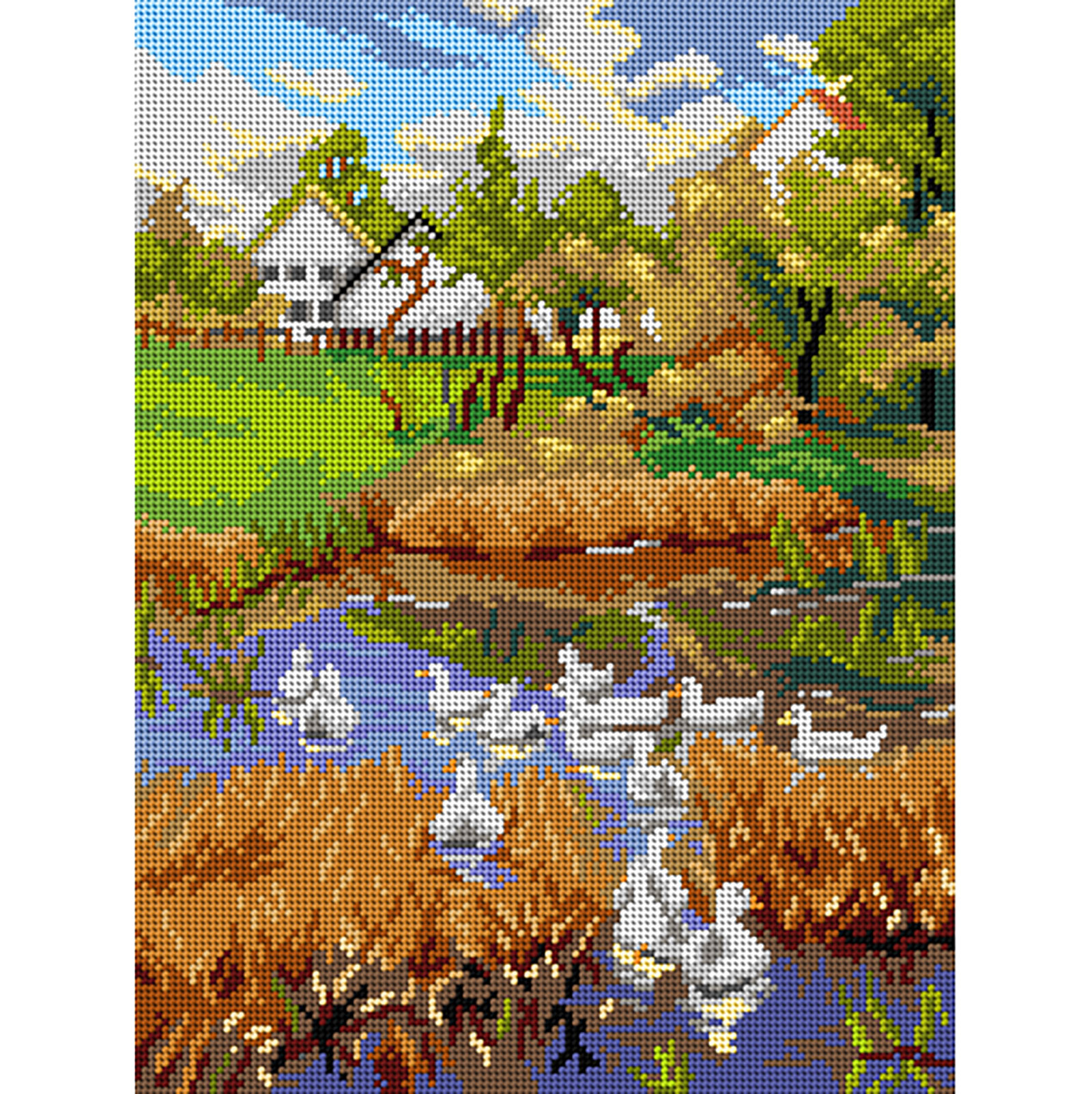 Orchidea 3412J Stramien voorbedrukt Zomerdag op het platteland - STUK