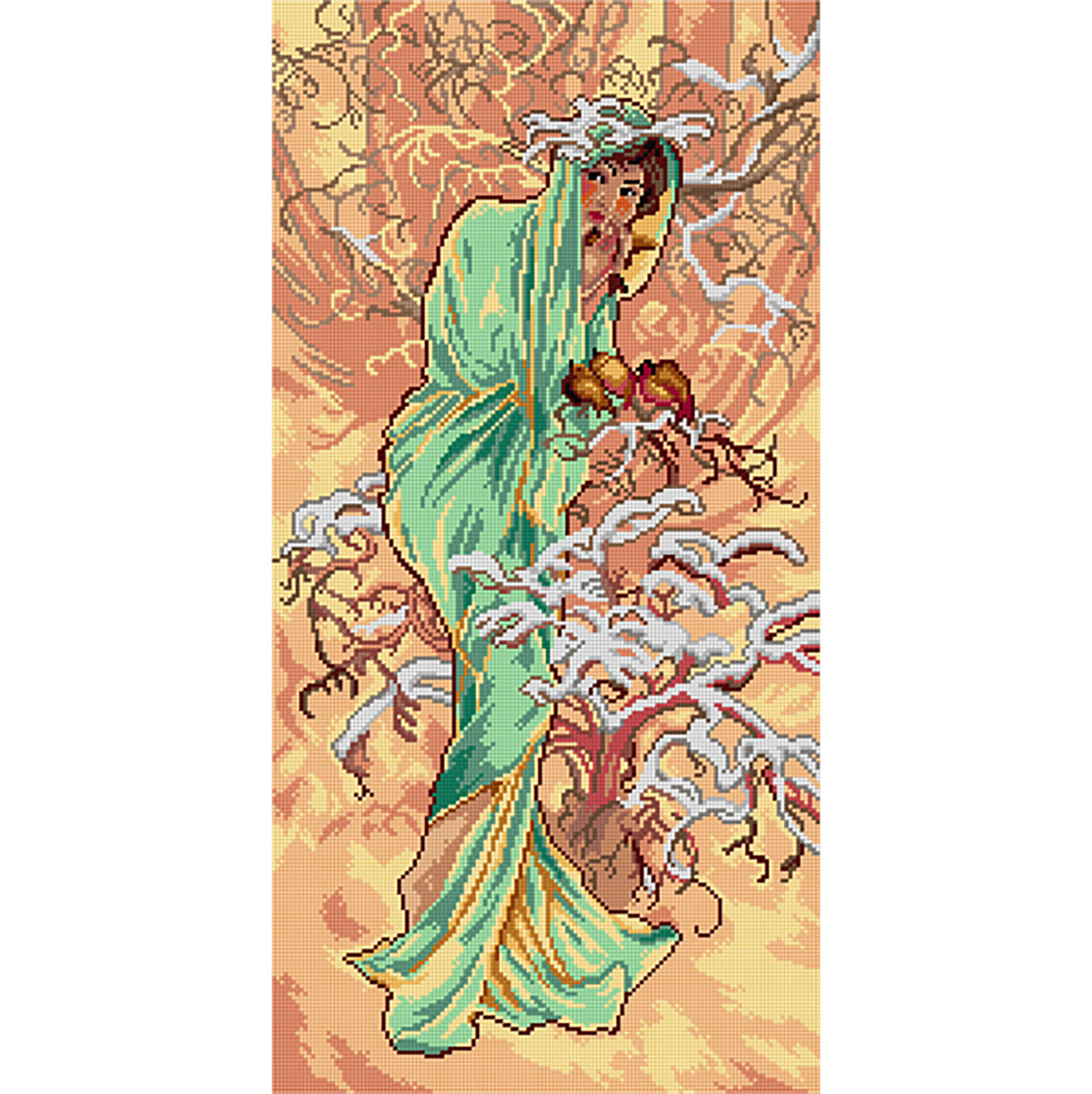 Orchidea 3428Q Stramien voorbedrukt Winter - STUK