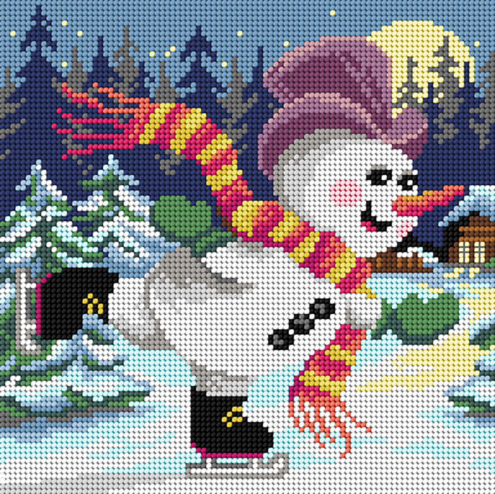 Orchidea 3443H Schaatsende Sneeuwpop 24x24cm - STUK