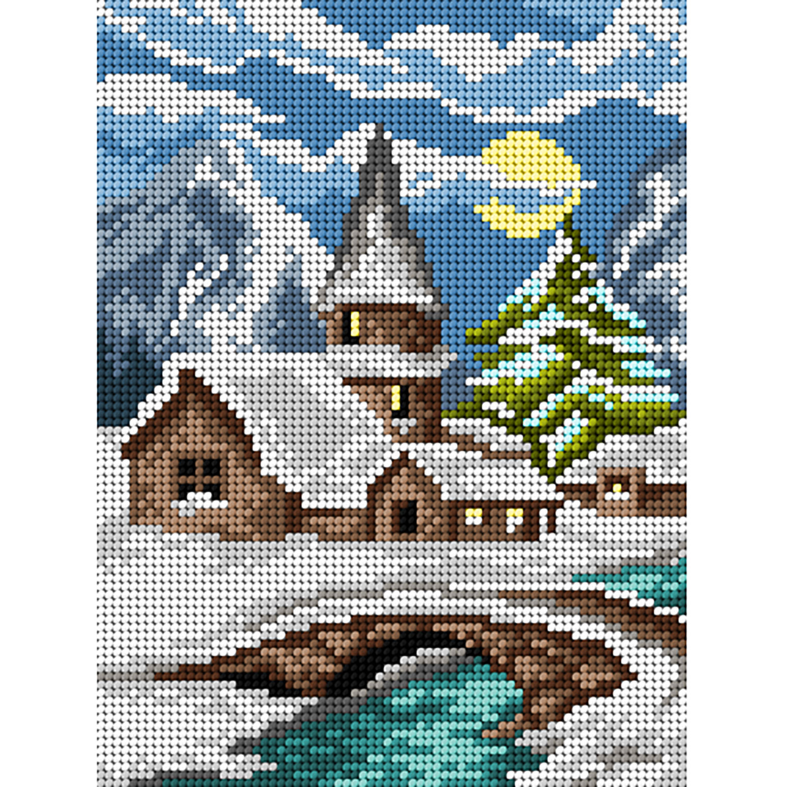 Orchidea 3448F Stramien voorbedrukt Winterlandschap - STUK