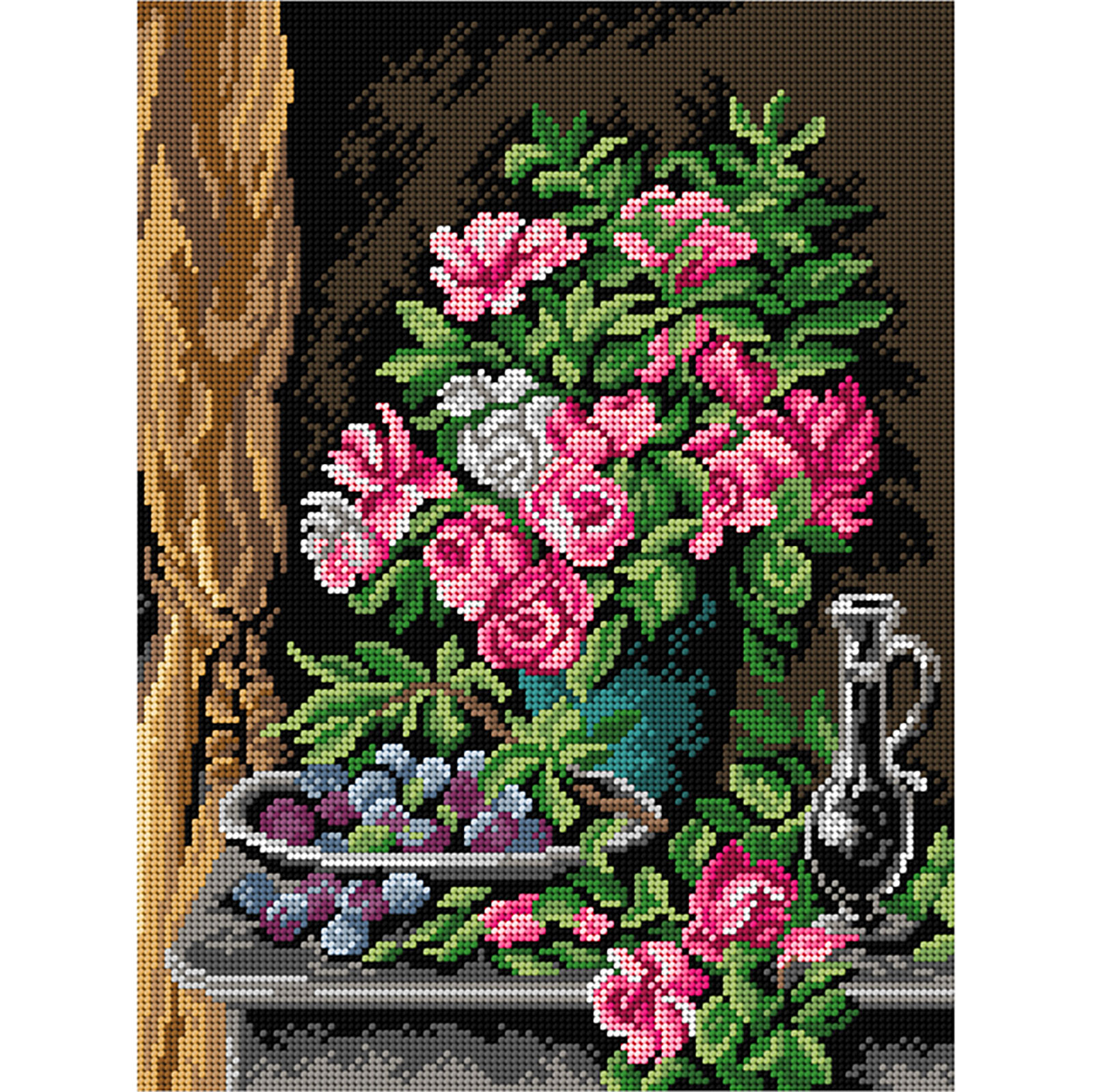 Orchidea 3492J naar Albert Tibule Furcy de Lavault - Stilleven van rozen en pruimen 30x40cm - STUK