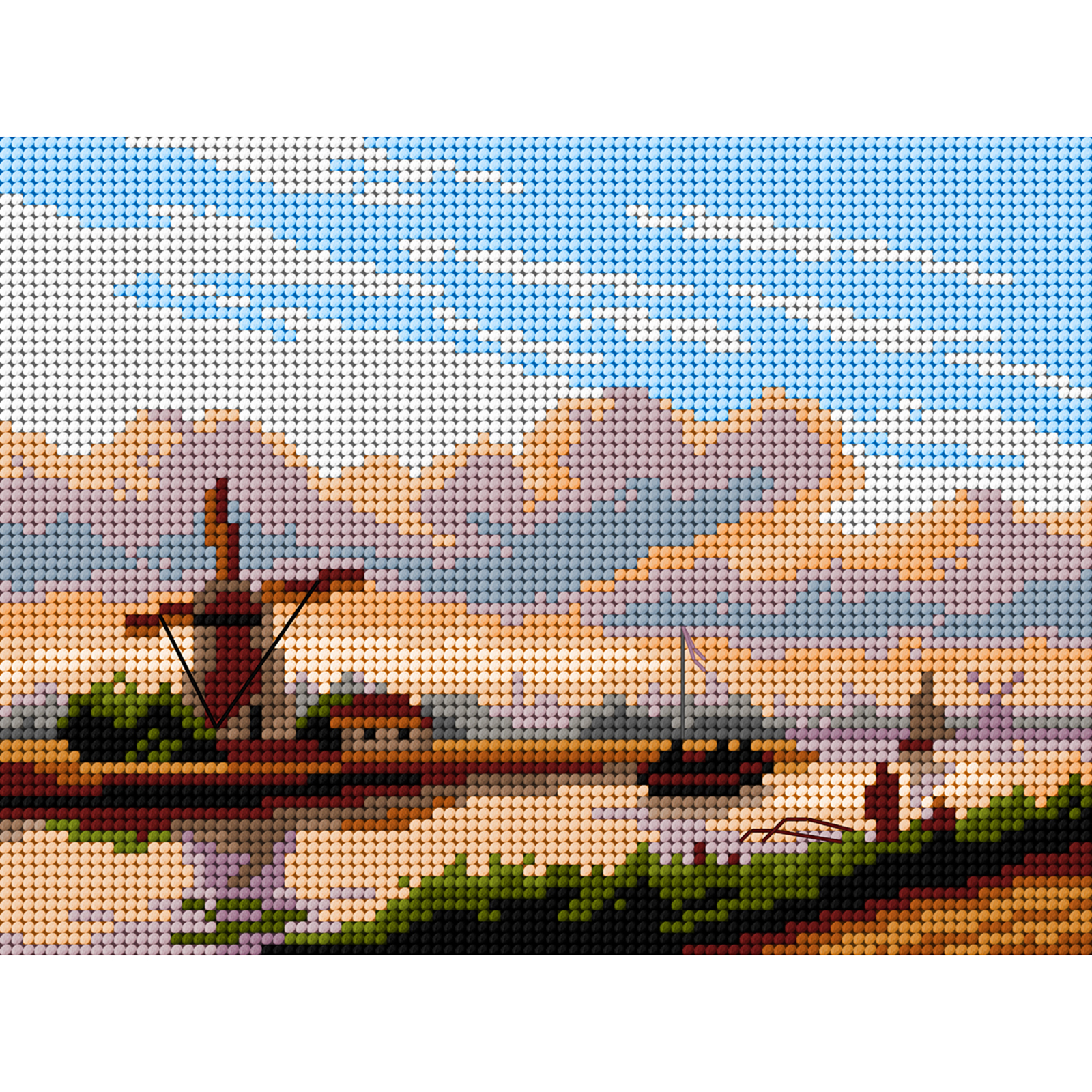 Orchidea 3504F naar Lodewijk Johannes Kleijn-Een panoramisch zomerlandschap met schepen 18x24cm - STUK