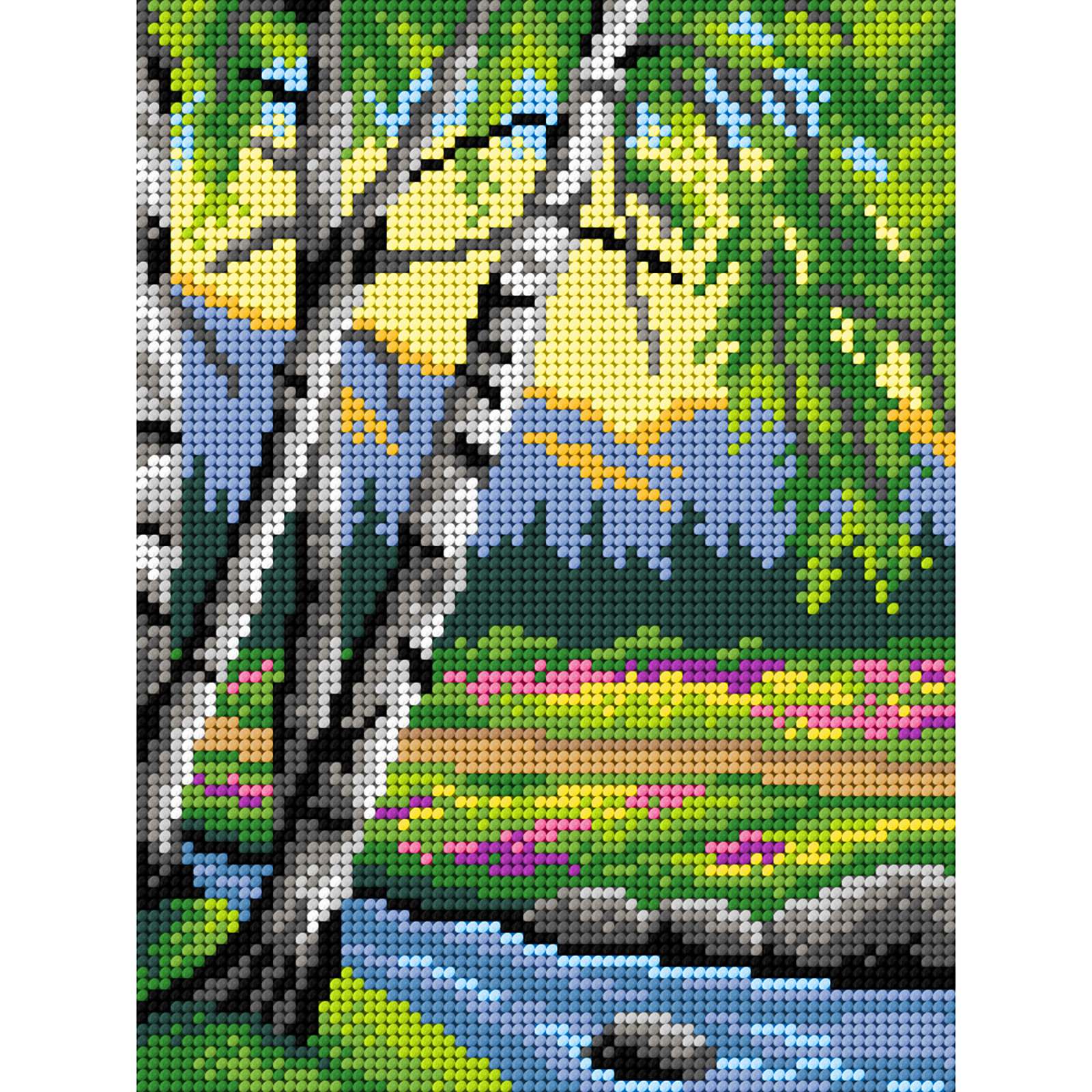 Orchidea 3506F Landschap met een rivier en berken 18x24cm - STUK