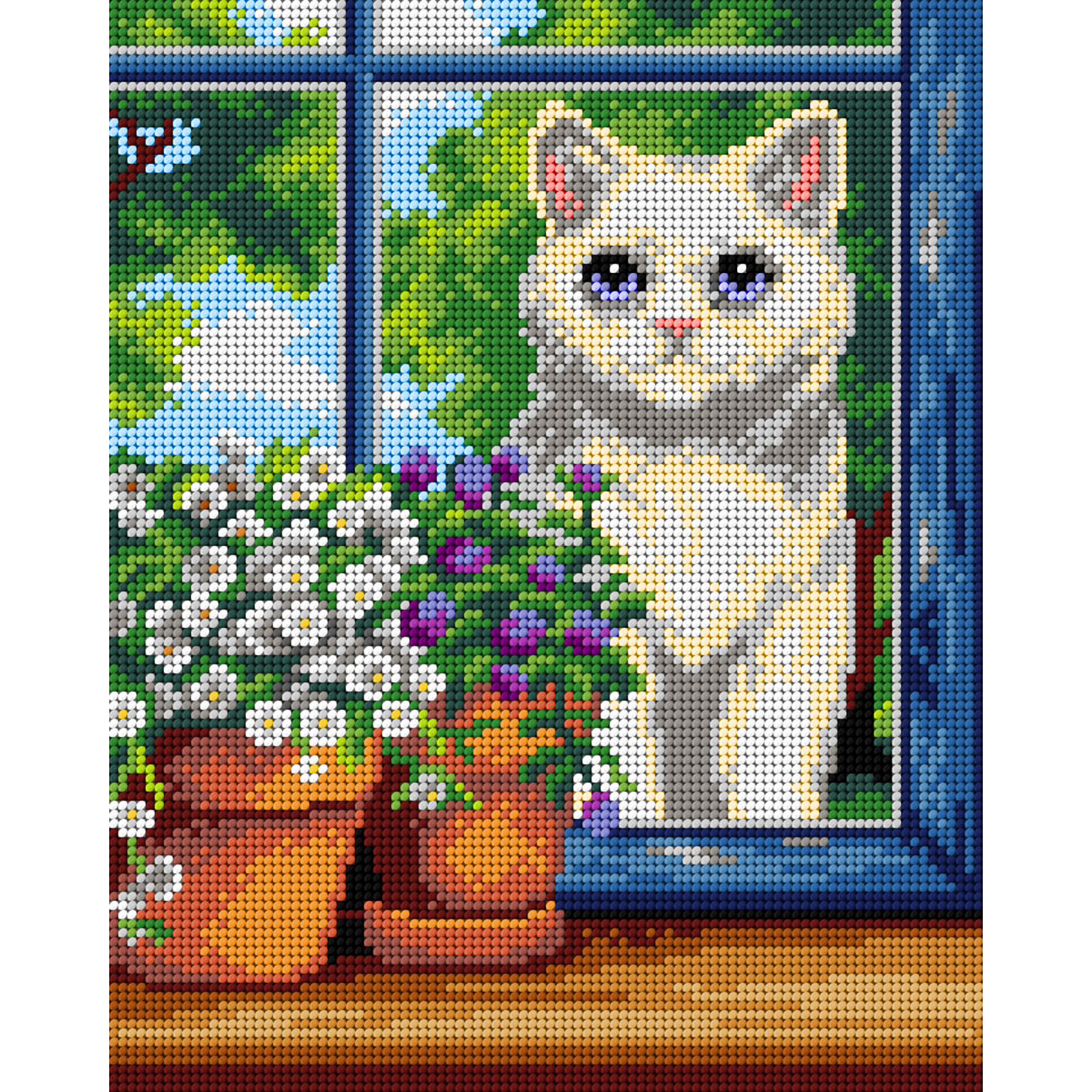 Orchidea 3518H Witte kat 24x30cm - STUK