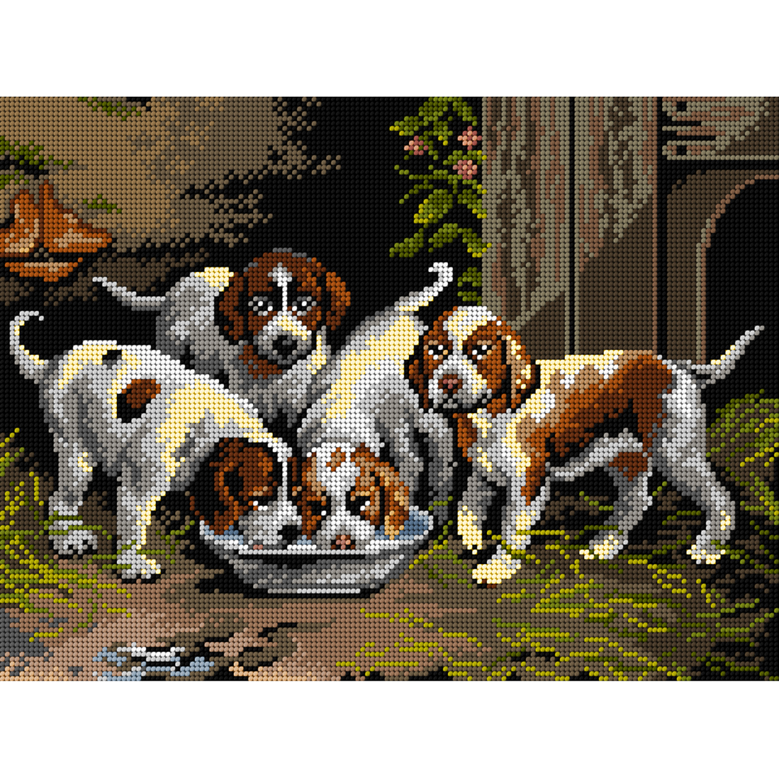 Orchidea 3521J naar Otto Eerelman - Pups drinken water 30x40cm - STUK