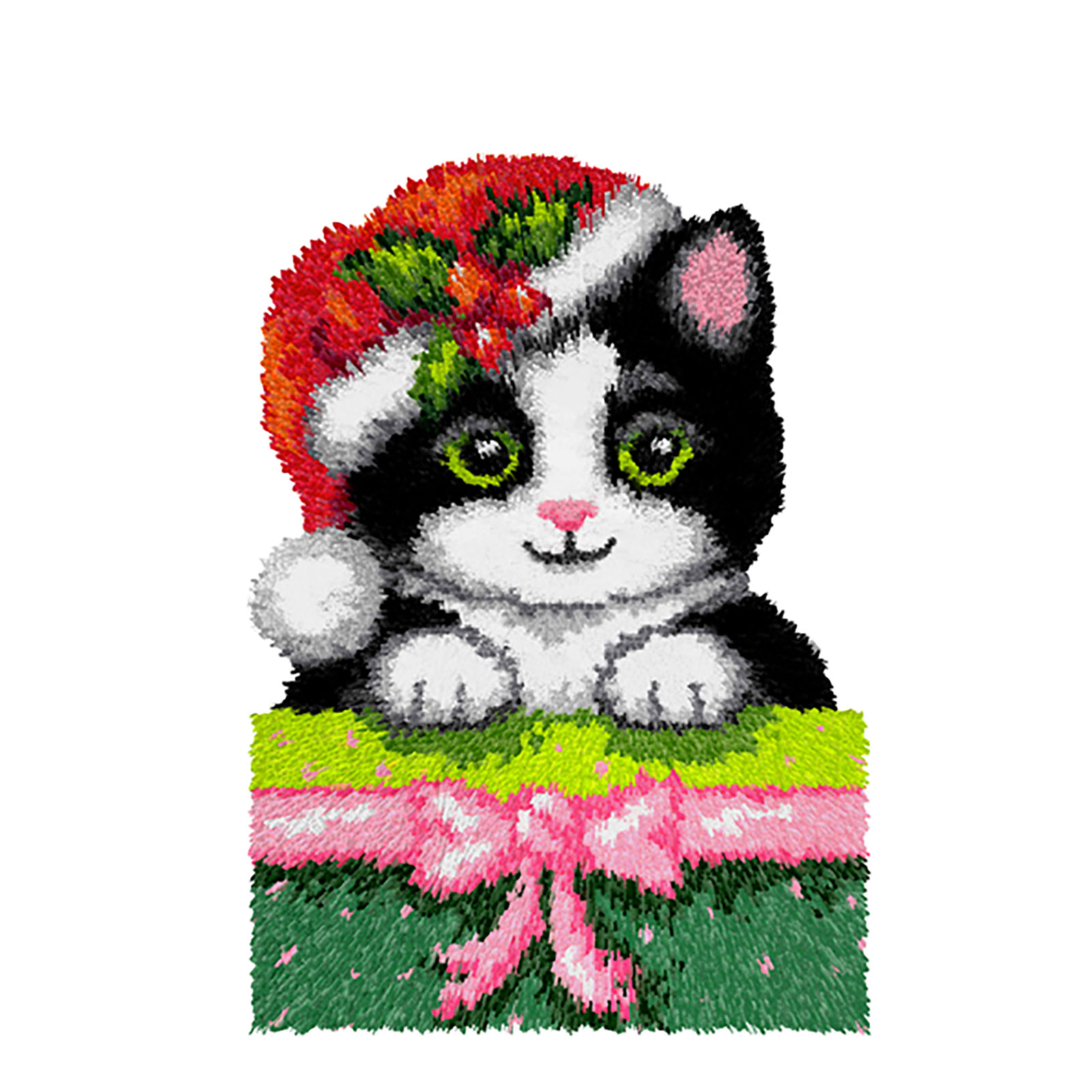 Orchidea 4195 Voorbedrukt knoopkussenpakket kerstkat 35x46cm - STUK