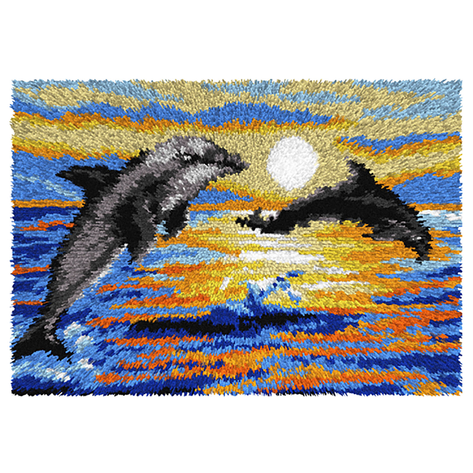 Orchidea 4196 Voorbedrukt knoop kleedpakket dolfijnen 50x74,5cm - STUK