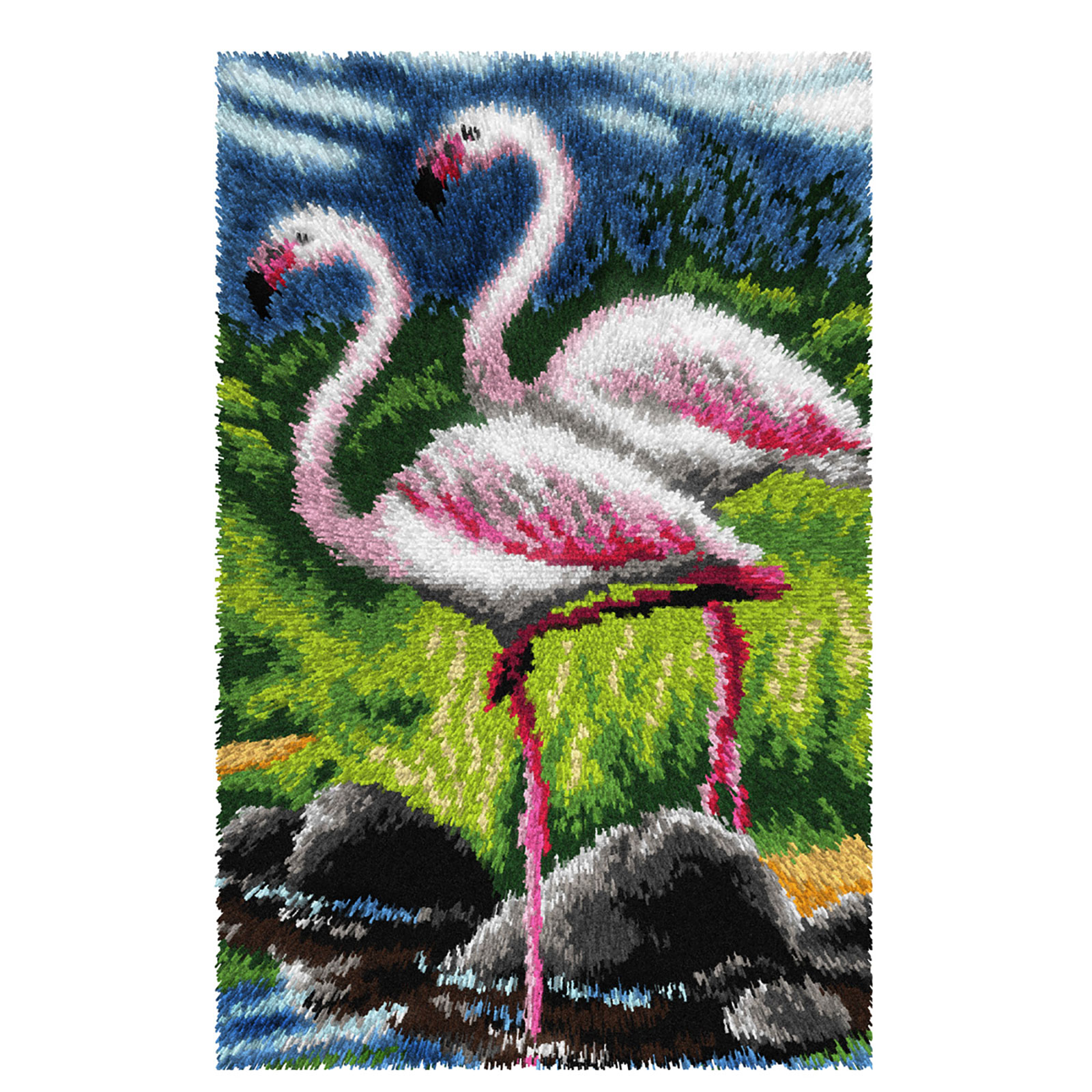 Orchidea 4233 Voorbedrukt knoop kleedpakket Flamingo's 74,5x50cm - STUK