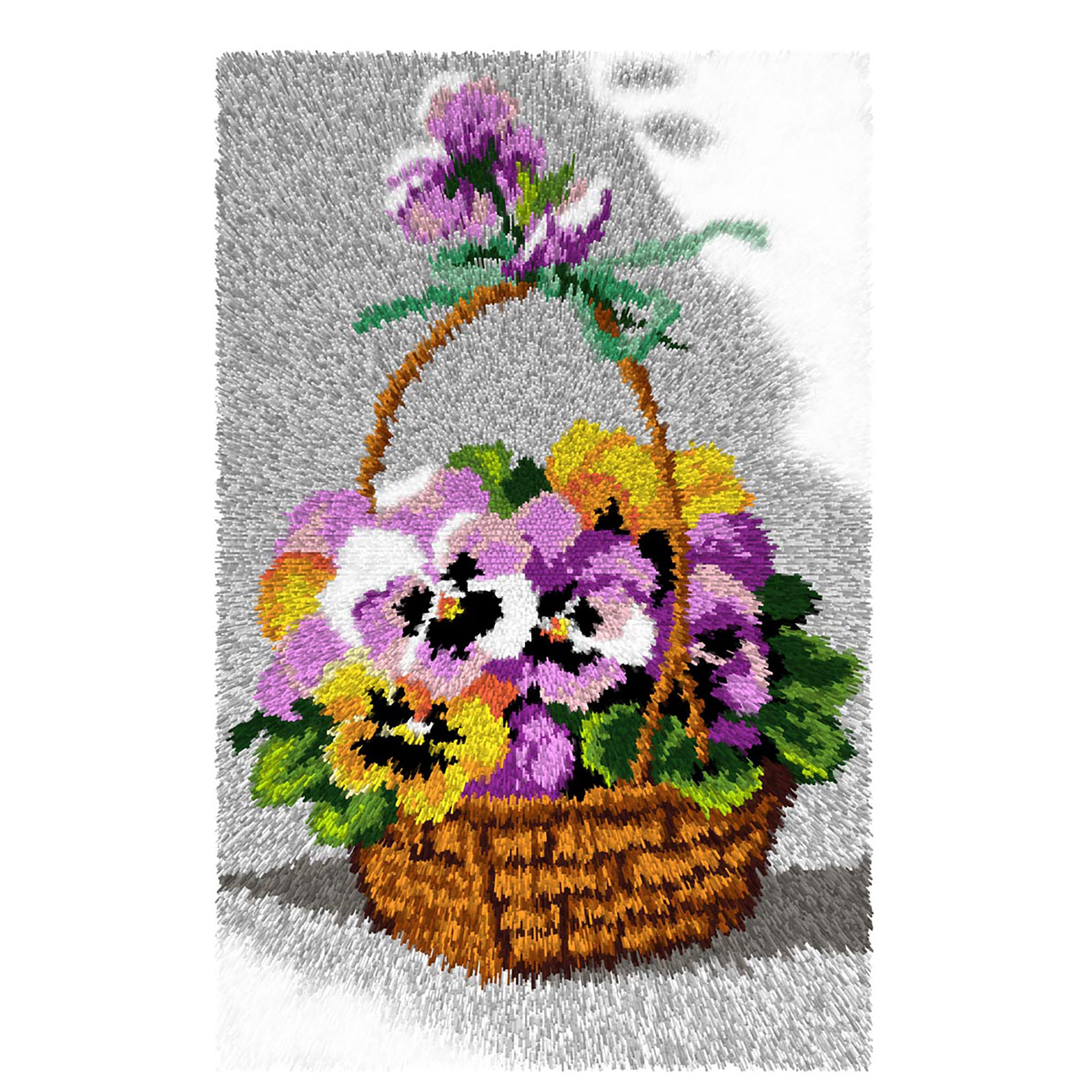 Orchidea 4253 Latch hook kleedpakket Mandje met viooltjes 50x74,5cm - STUK