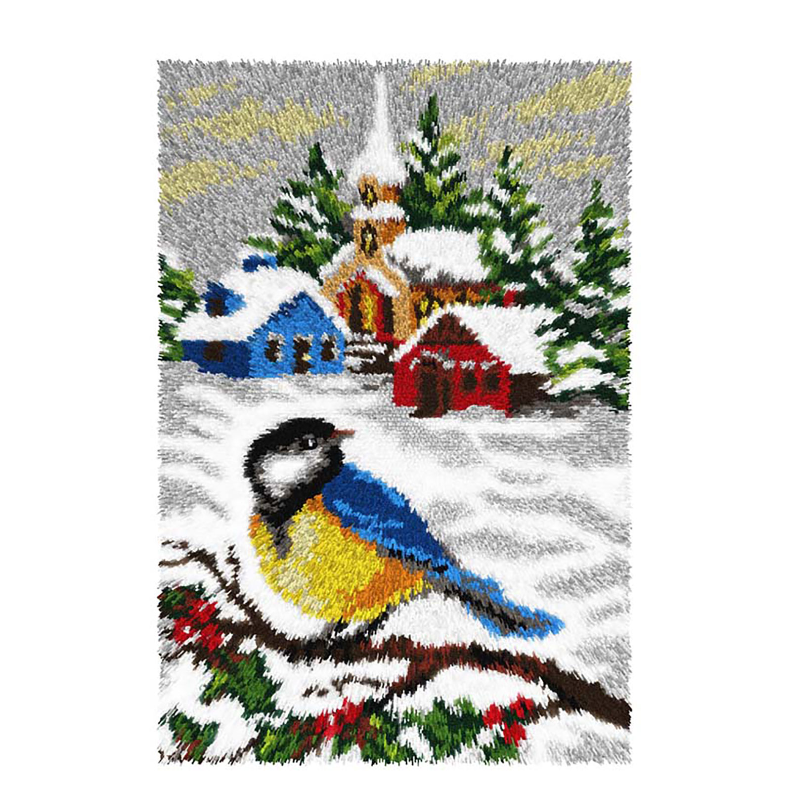 Orchidea 4254 Voorbedrukt latch hook kleedpakket Koolmees 50x74,5cm - STUK