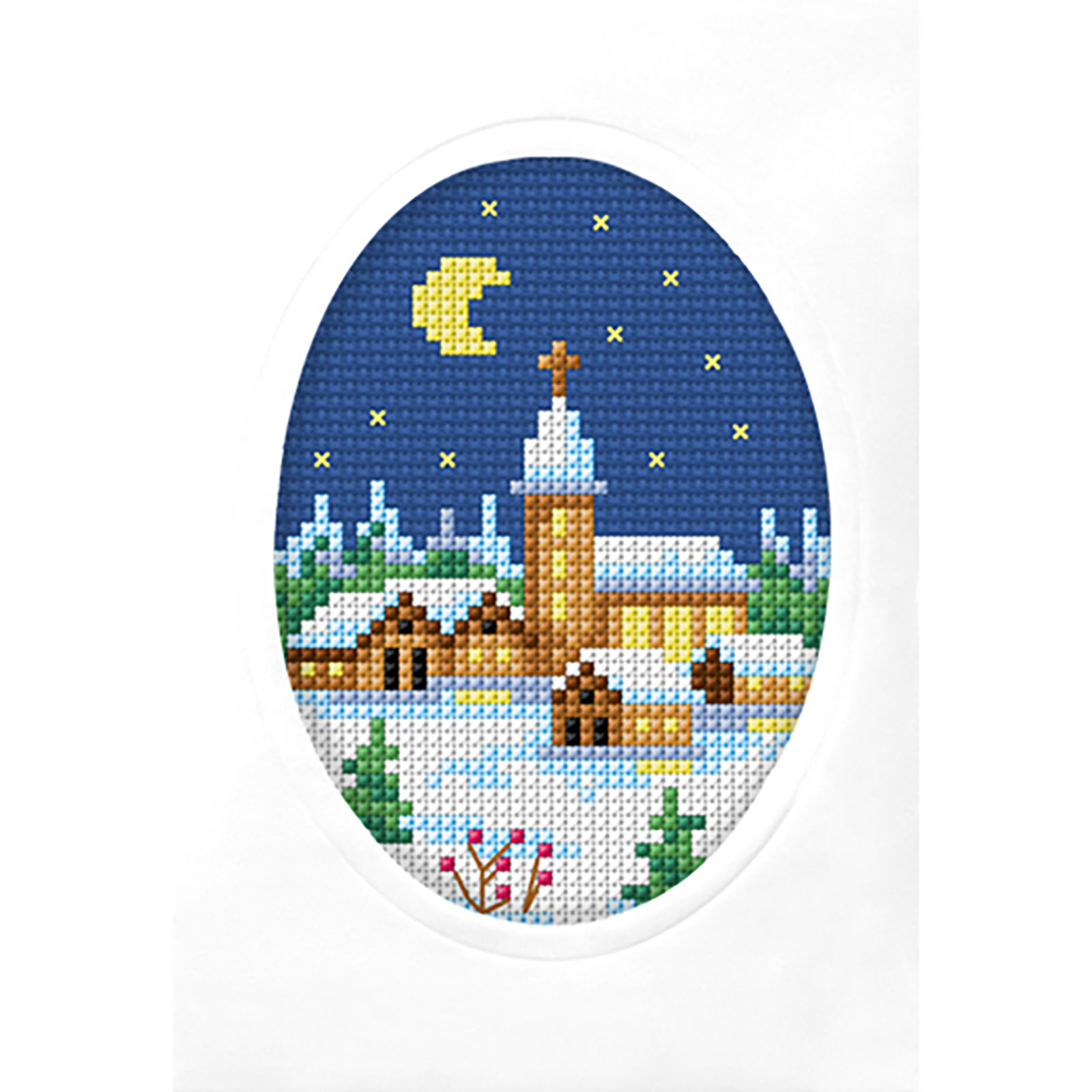 Orchidea 6295 Borduur telpakket Kerstkerk 10,5x10cm - STUK