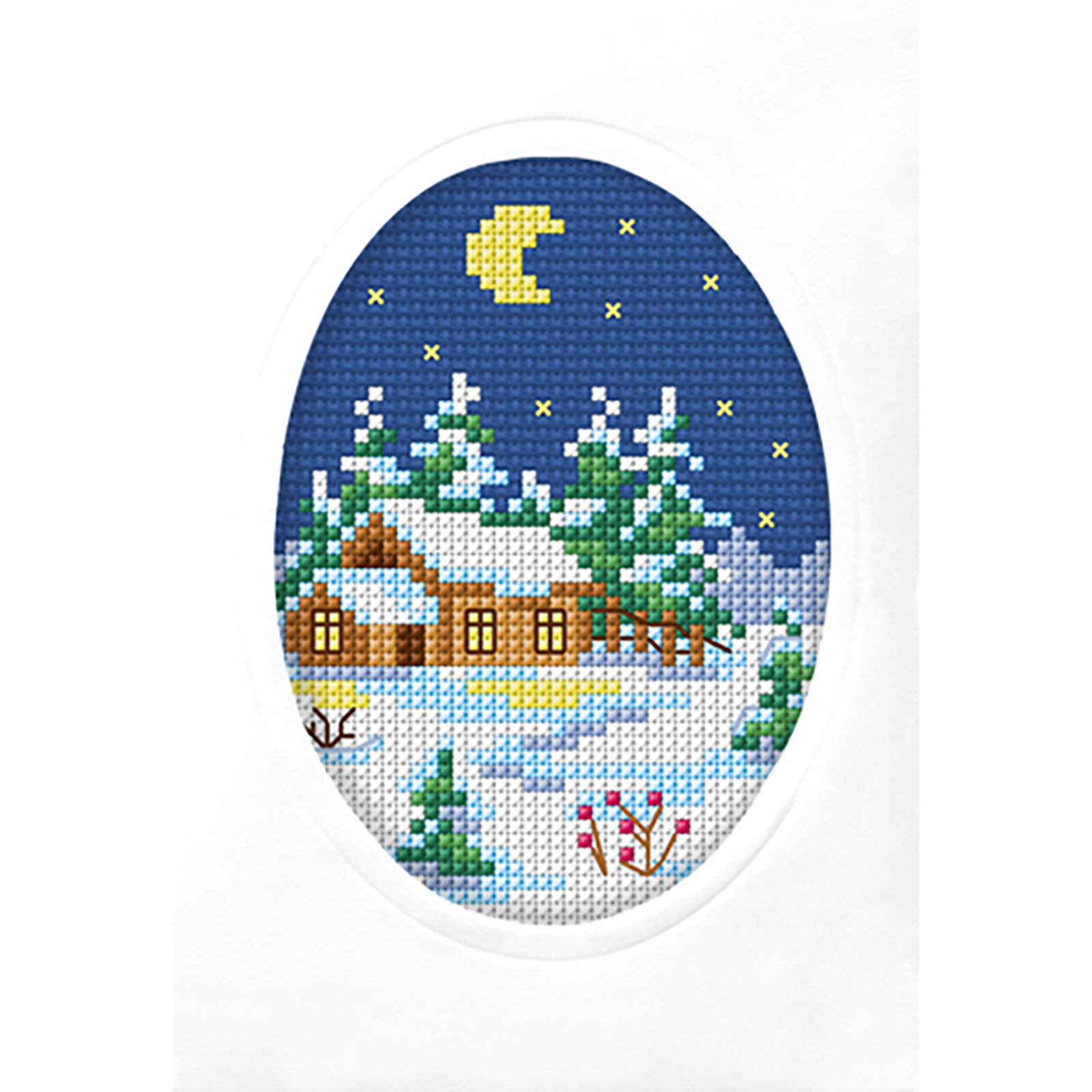 Orchidea 6296 Borduur telpakket Kerstdorp 10,5x10cm - STUK