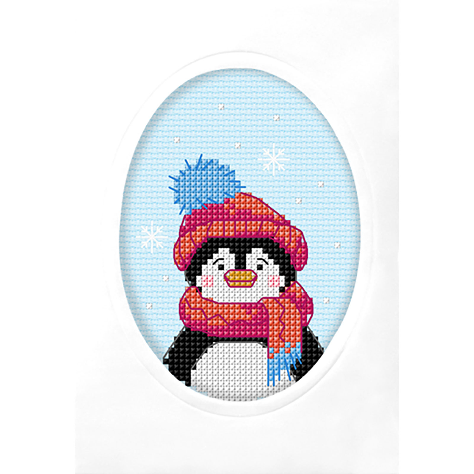 Orchidea 6307 Kruissteek borduurpakket Pinguïn 10,5x15cm - STUK