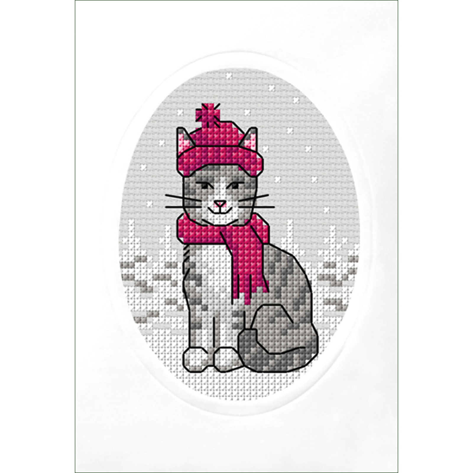 Orchidea 6319 Kruissteek telpakket Kat met rode hoed 10,5x15cm - STUK