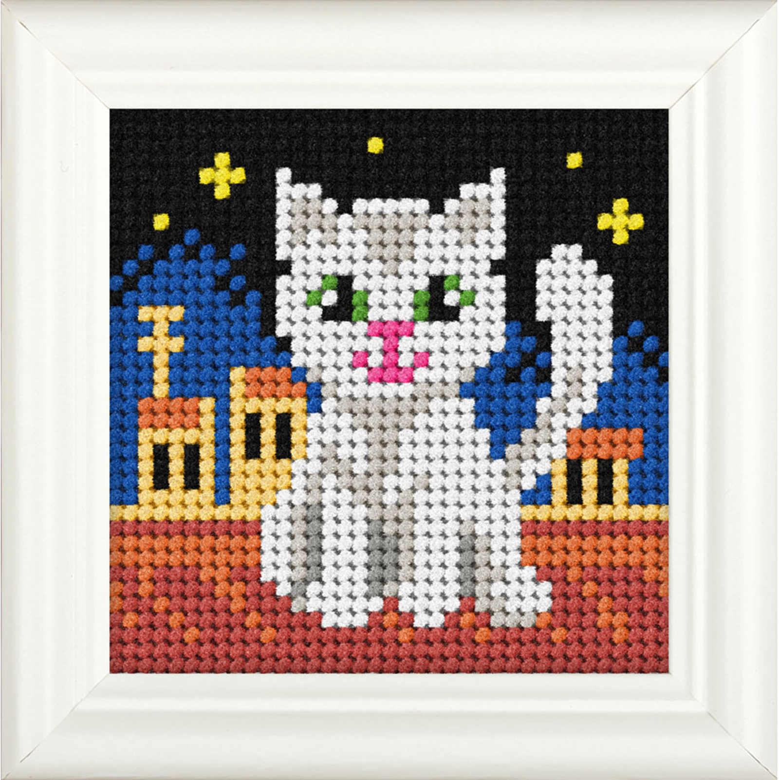 Orchidea 6714 Voorbedrukt borduurpakket  Kat 11x11 cm - STUK