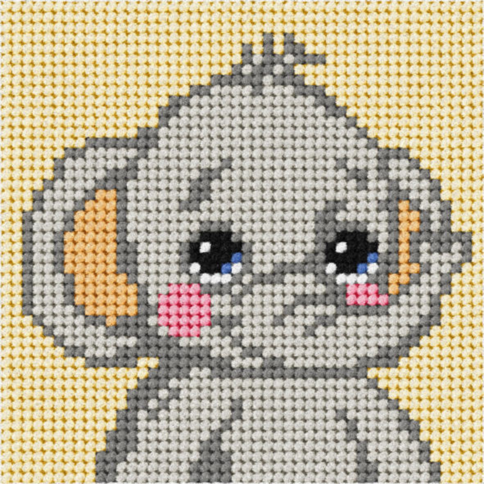 Orchidea 6723 My First voorbedrukt borduurpakket  Olifant 10,5x10,5cm - STUK