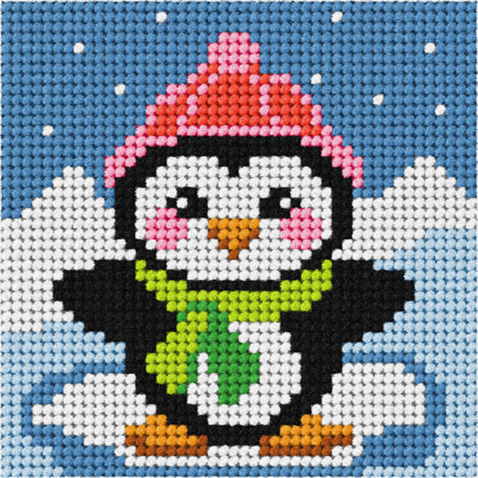 Orchidea 6732 My First voorbedrukt borduurpakket  Pingouin 10,5x10,5cm - STUK